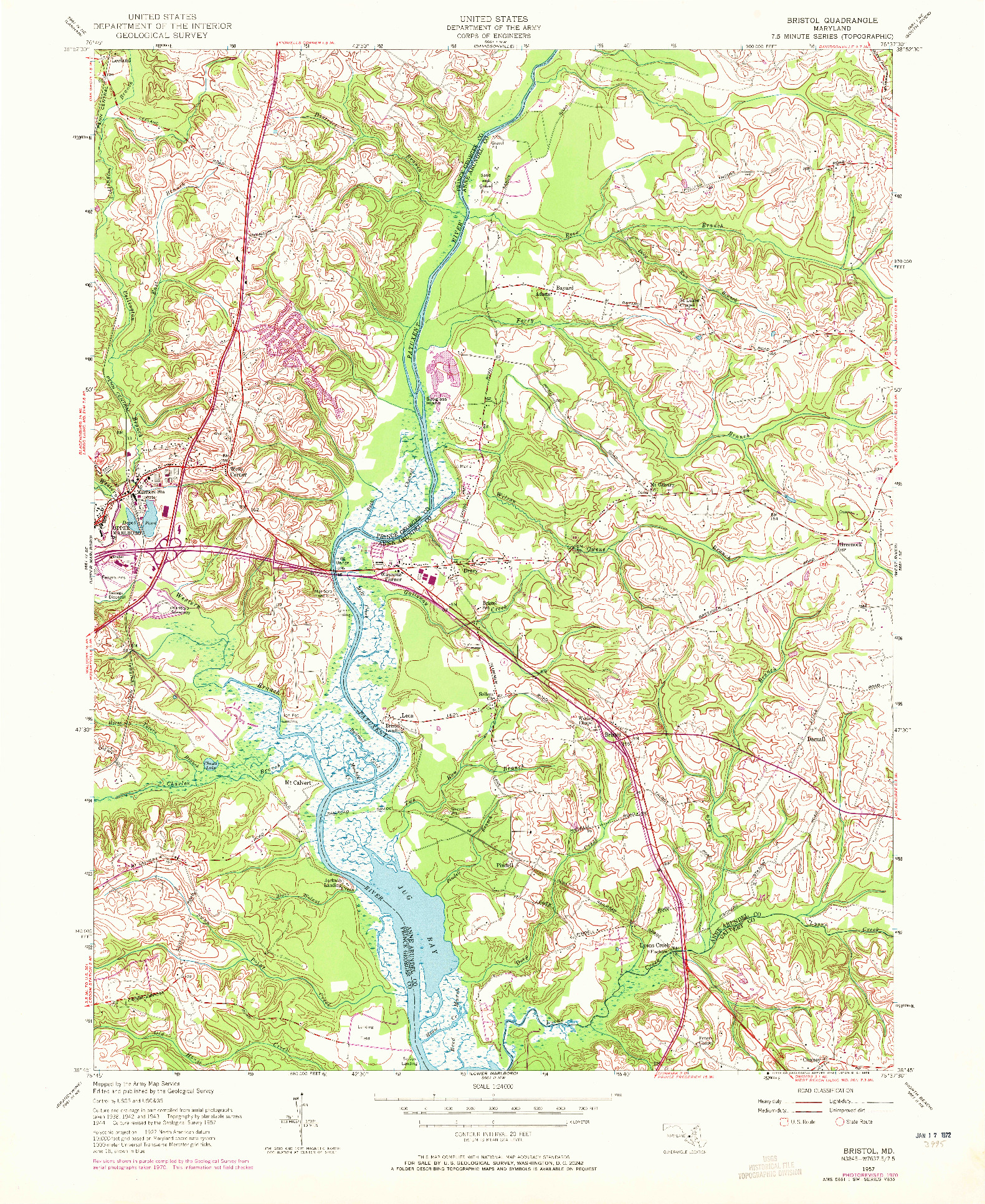USGS 1:24000-SCALE QUADRANGLE FOR BRISTOL, MD 1957