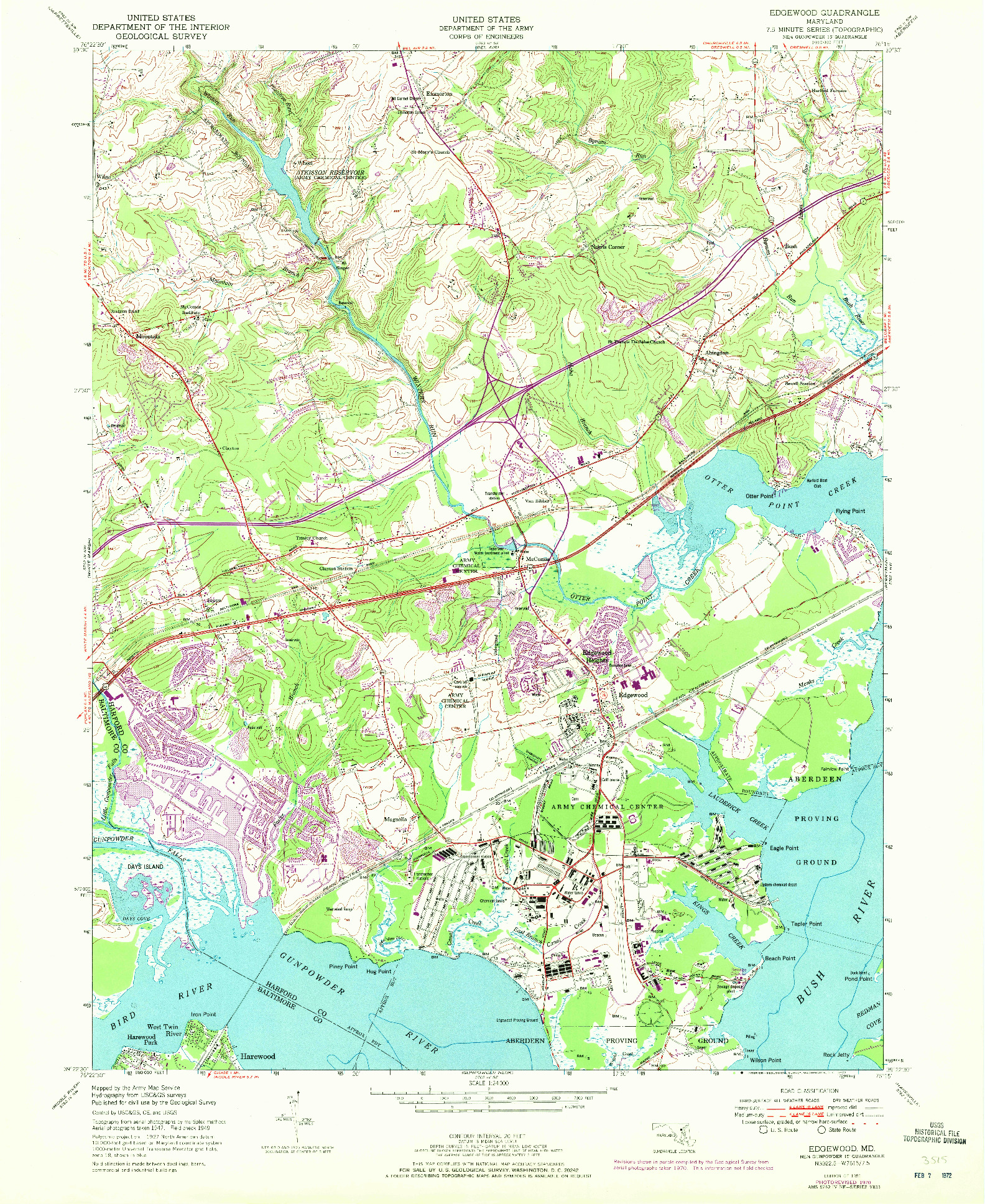 USGS 1:24000-SCALE QUADRANGLE FOR EDGEWOOD, MD 1951