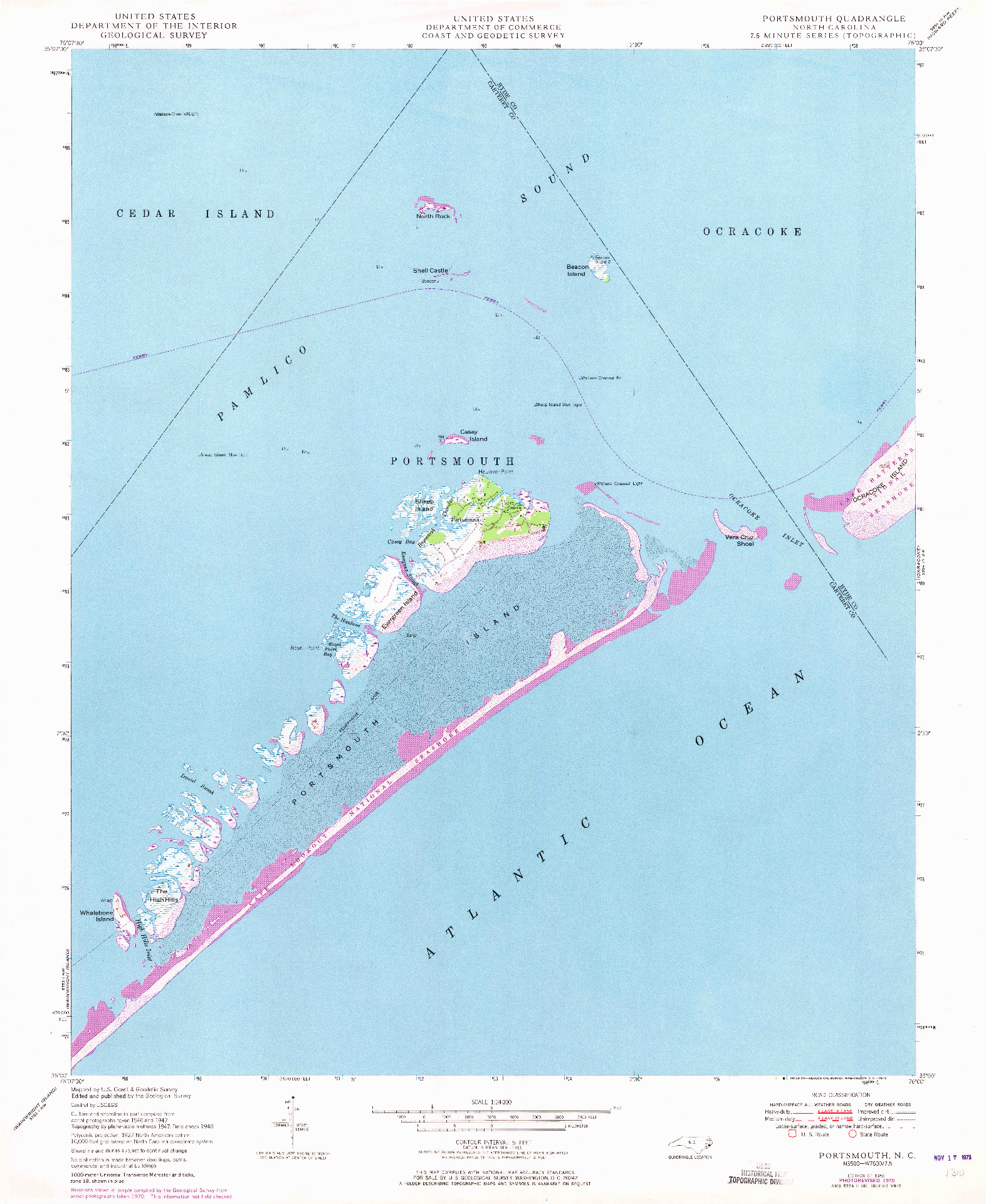 USGS 1:24000-SCALE QUADRANGLE FOR PORTSMOUTH, NC 1950