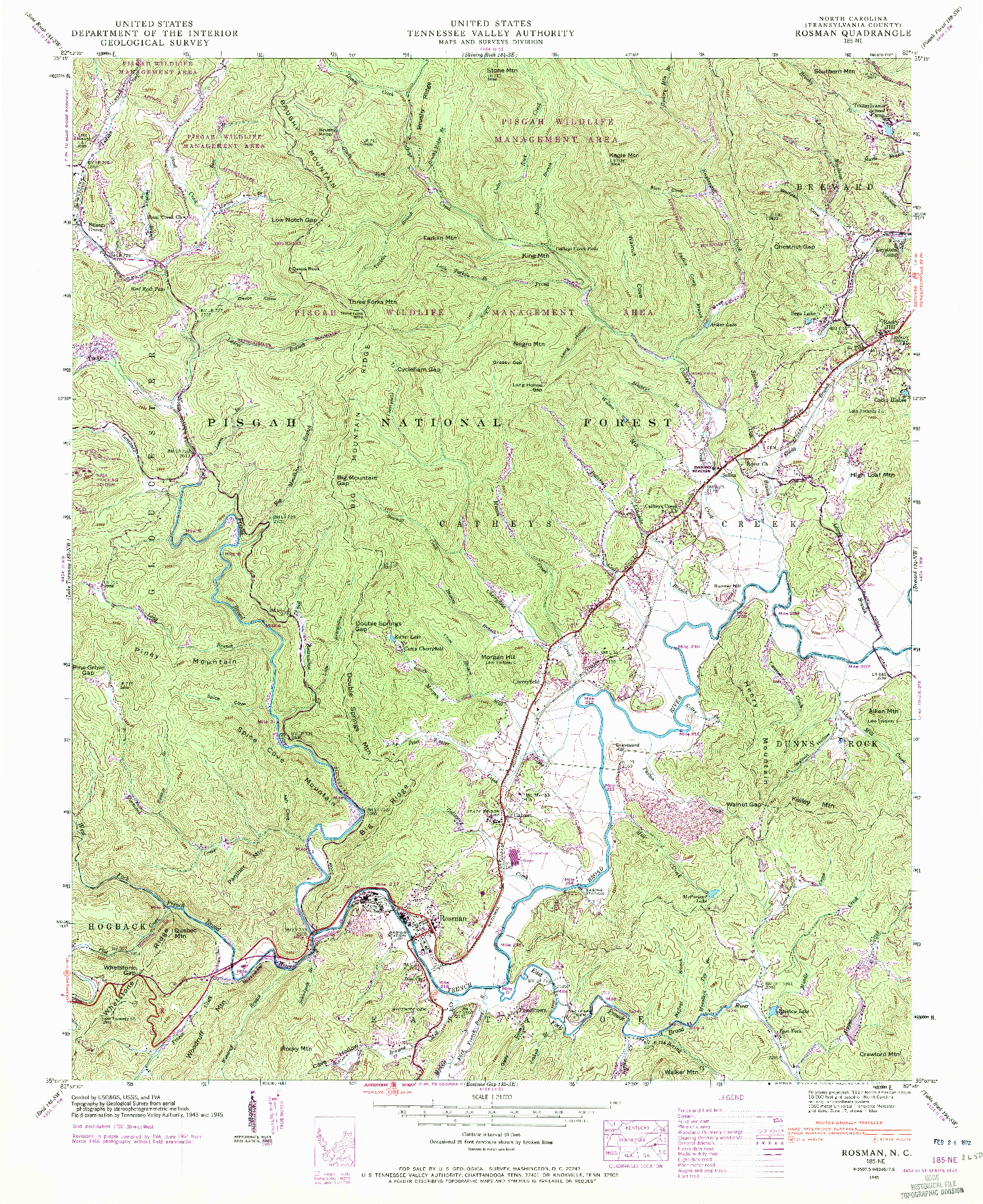 USGS 1:24000-SCALE QUADRANGLE FOR ROSMAN, NC 1945