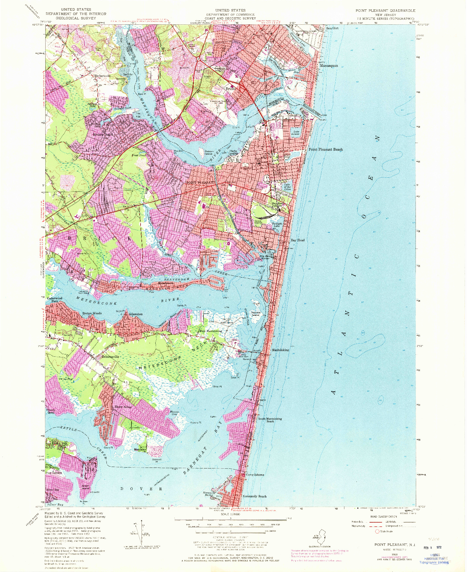 USGS 1:24000-SCALE QUADRANGLE FOR POINT PLEASANT, NJ 1953