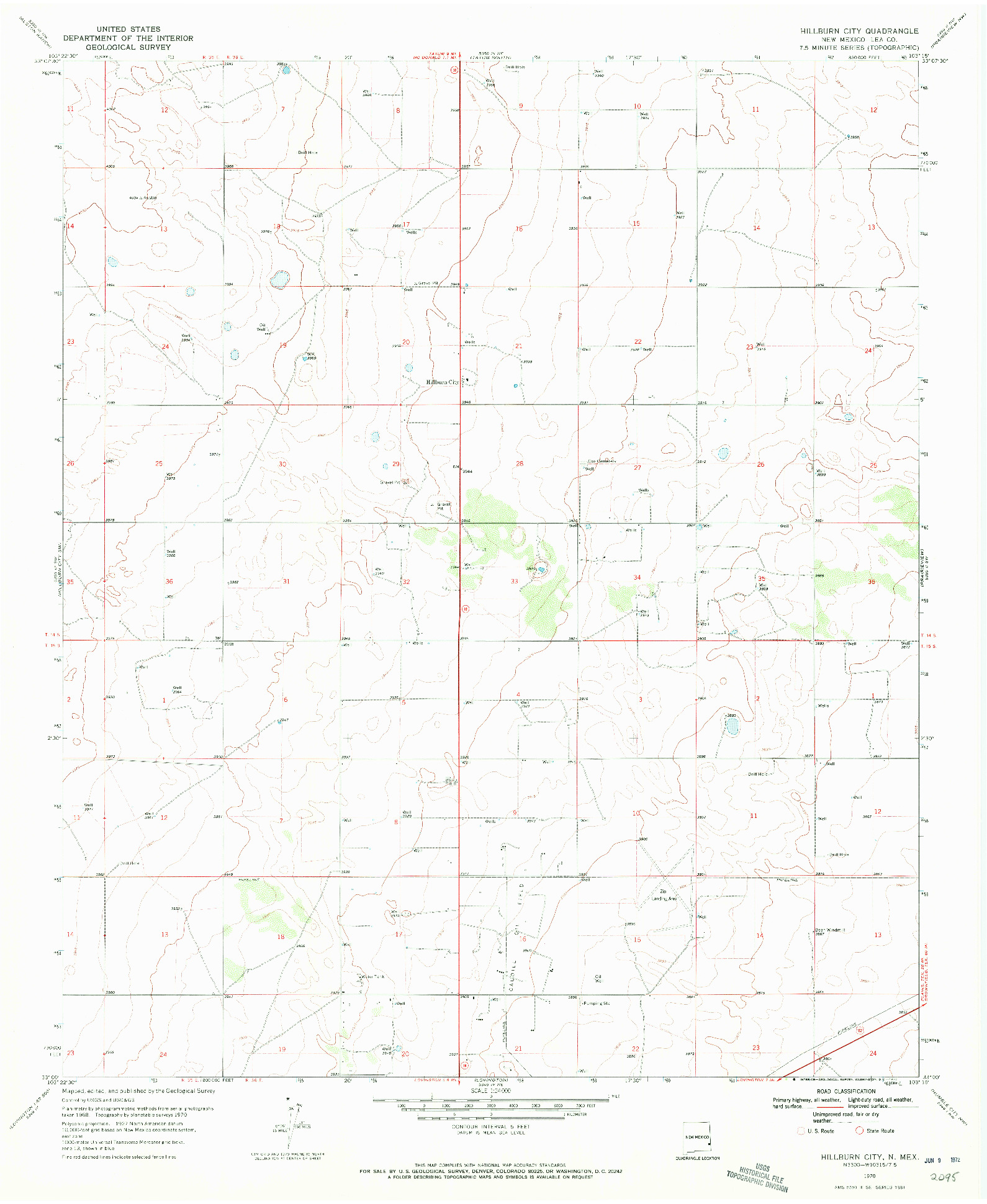 USGS 1:24000-SCALE QUADRANGLE FOR HILLBURN CITY, NM 1970