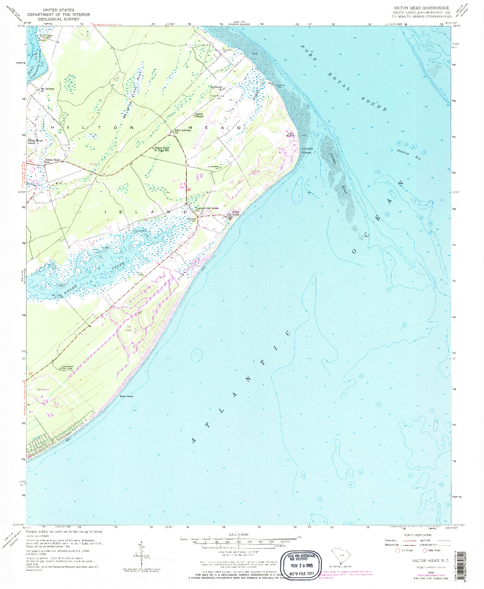 USGS 1:24000-SCALE QUADRANGLE FOR HILTON HEAD, SC 1956