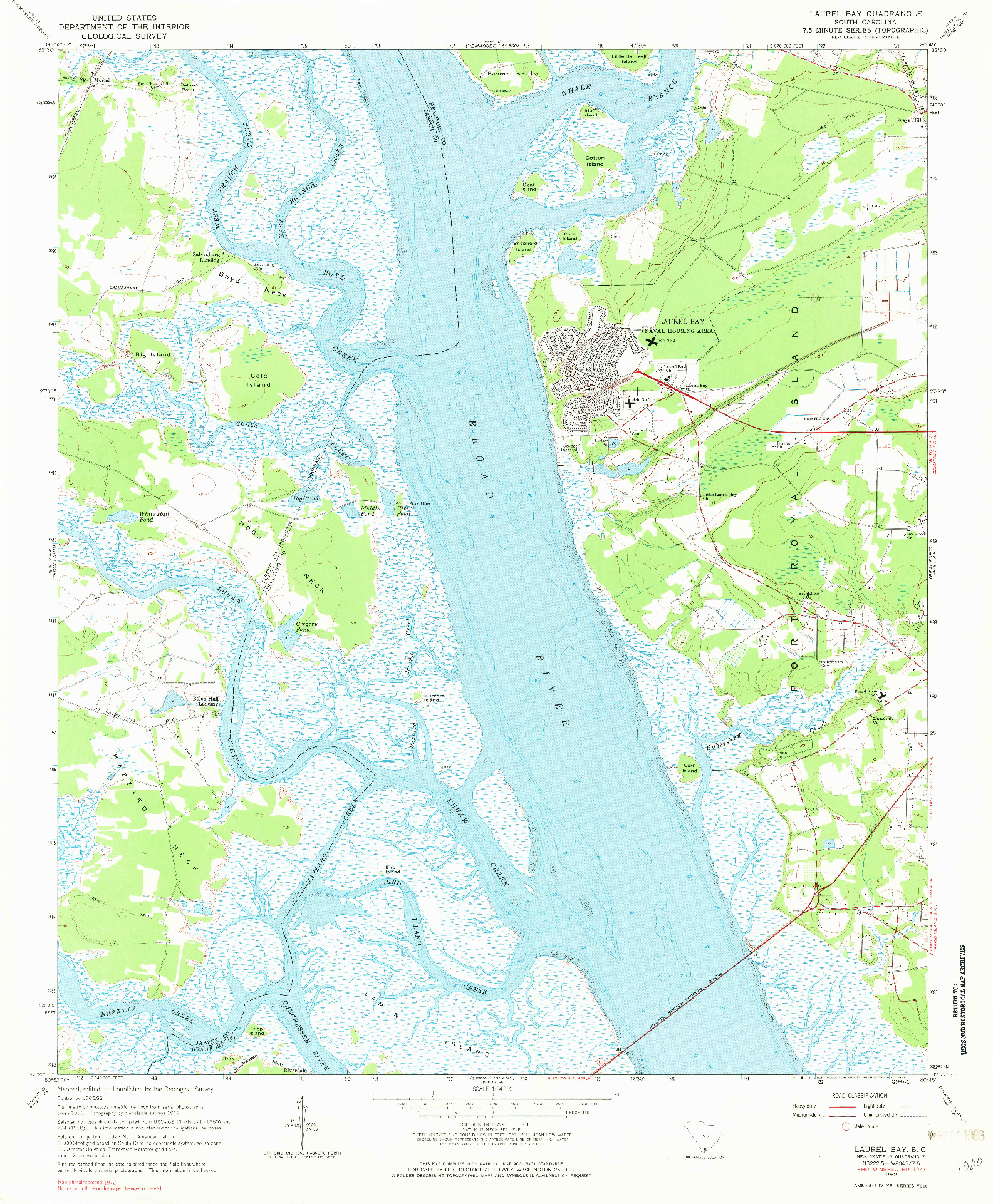 USGS 1:24000-SCALE QUADRANGLE FOR LAUREL BAY, SC 1962