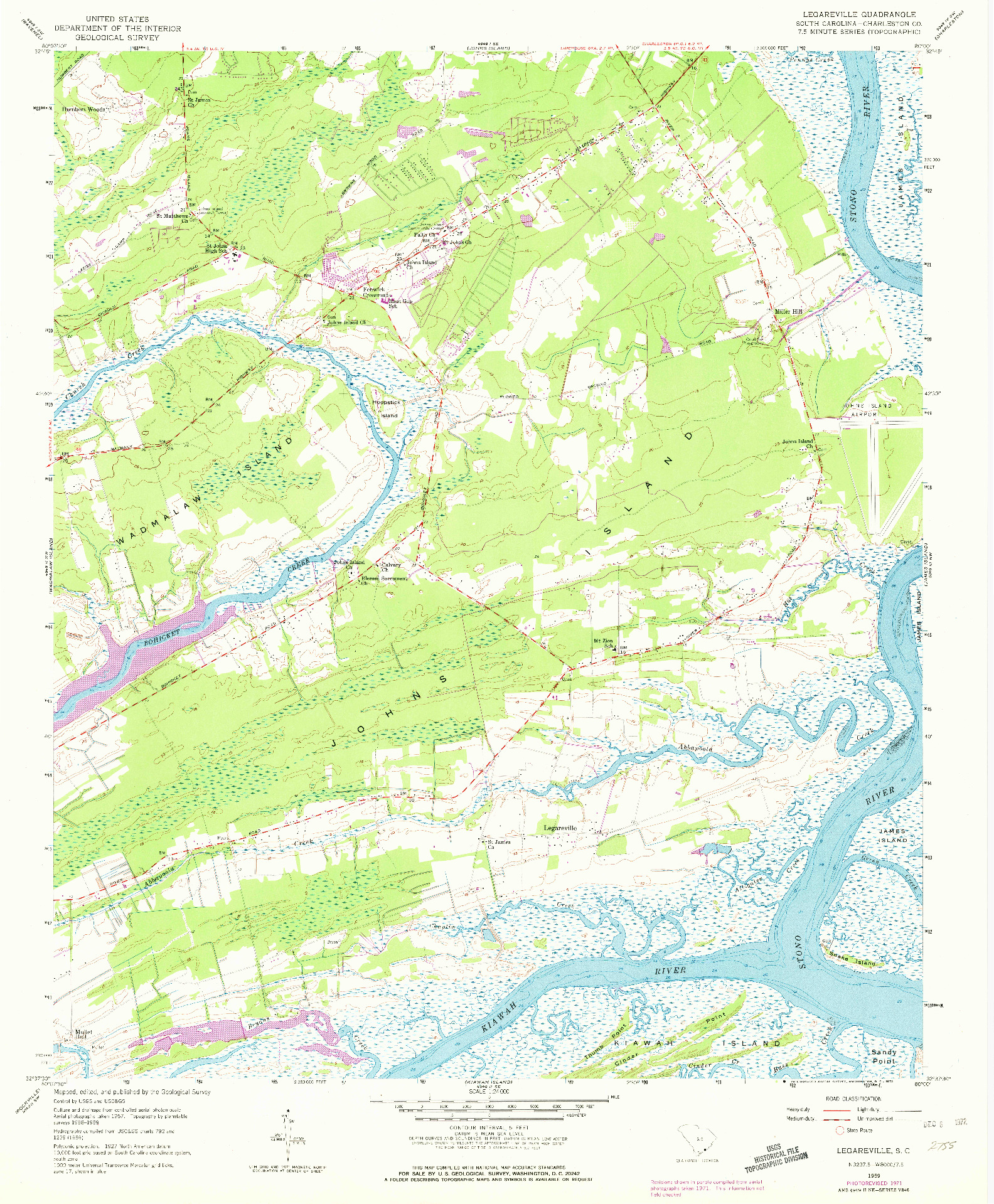USGS 1:24000-SCALE QUADRANGLE FOR LEGAREVILLE, SC 1959