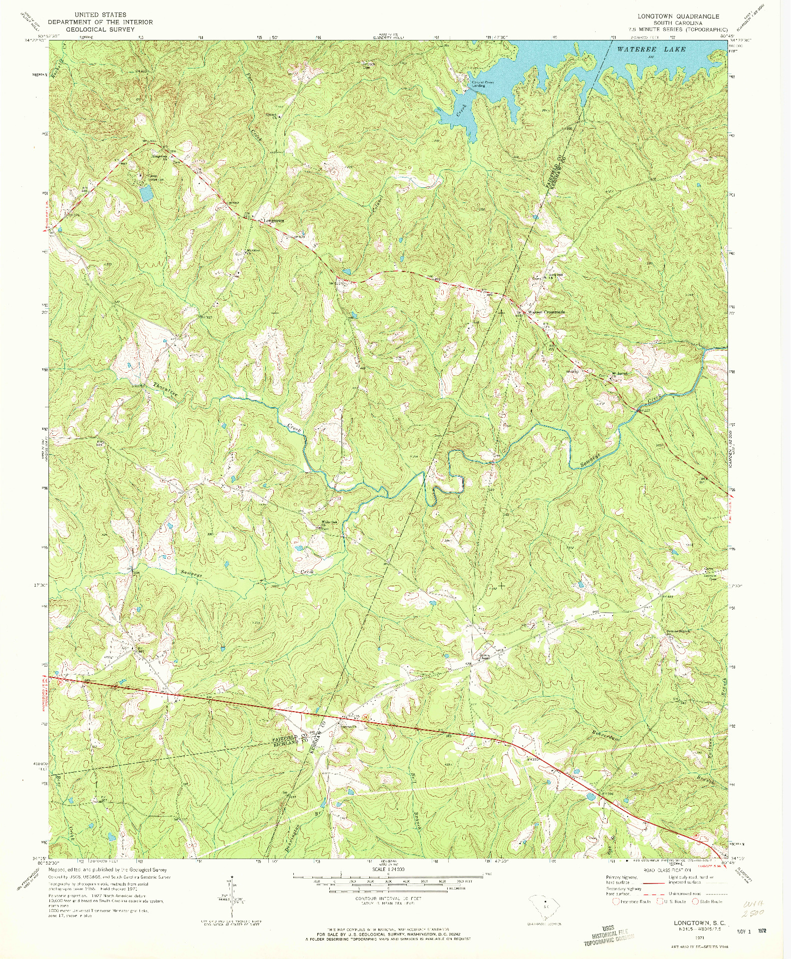 USGS 1:24000-SCALE QUADRANGLE FOR LONGTOWN, SC 1971