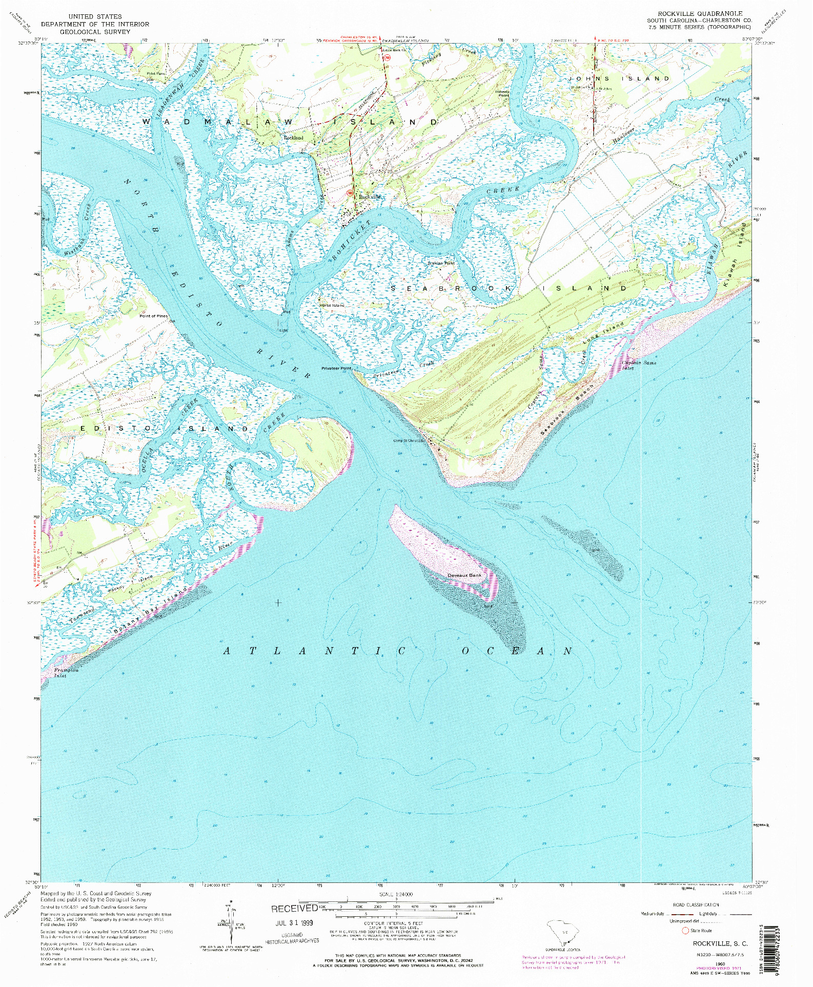 USGS 1:24000-SCALE QUADRANGLE FOR ROCKVILLE, SC 1960