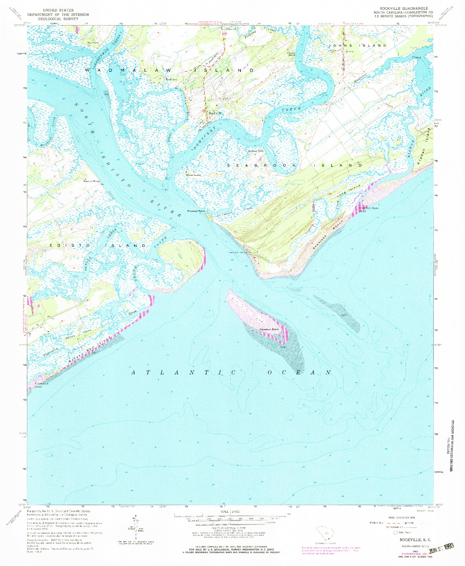 USGS 1:24000-SCALE QUADRANGLE FOR ROCKVILLE, SC 1960