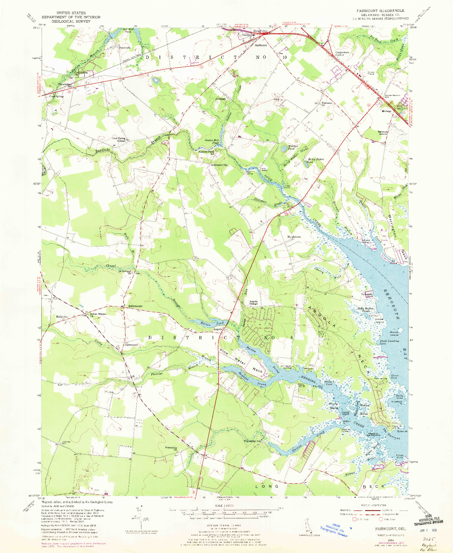 USGS 1:24000-SCALE QUADRANGLE FOR FAIRMOUNT, DE 1954