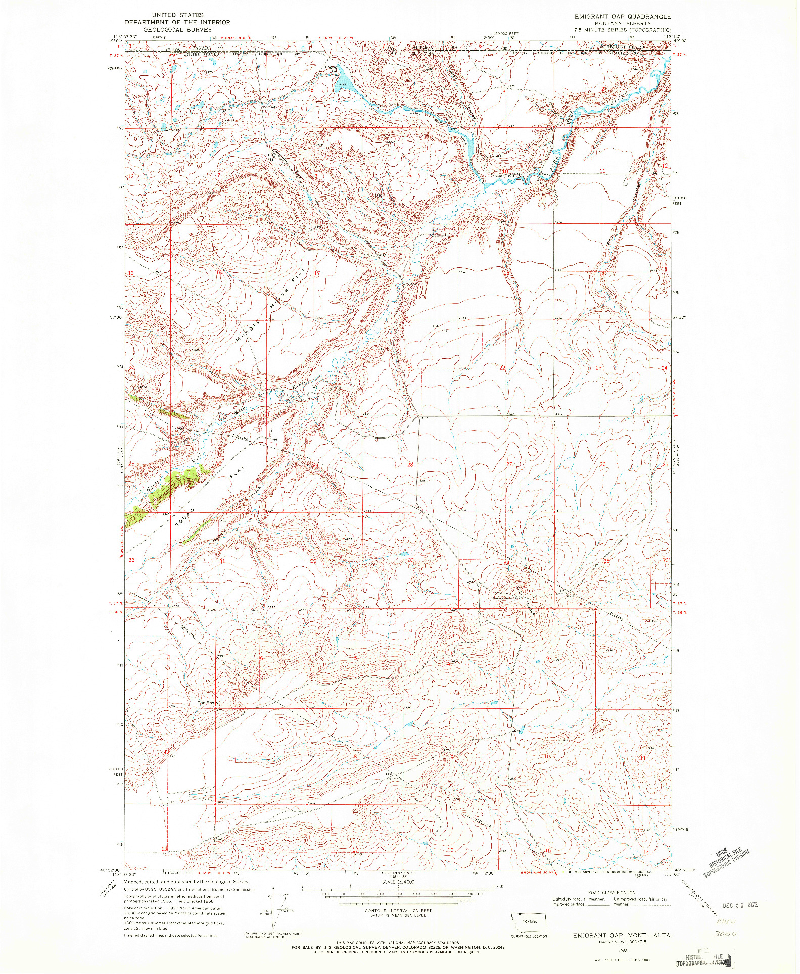 USGS 1:24000-SCALE QUADRANGLE FOR EMIGRANT GAP, MT 1968