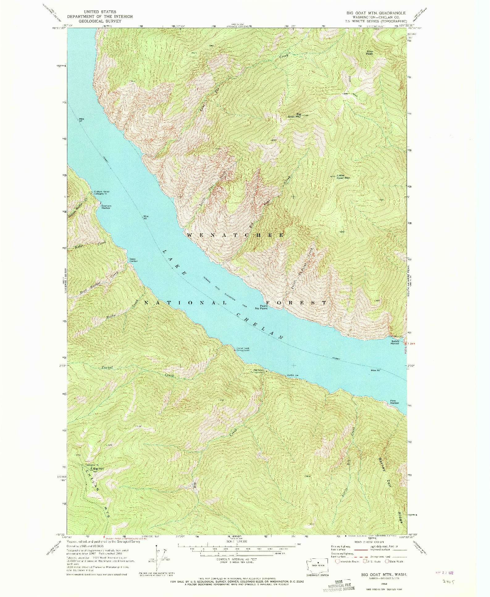 USGS 1:24000-SCALE QUADRANGLE FOR BIG GOAT MTN, WA 1968