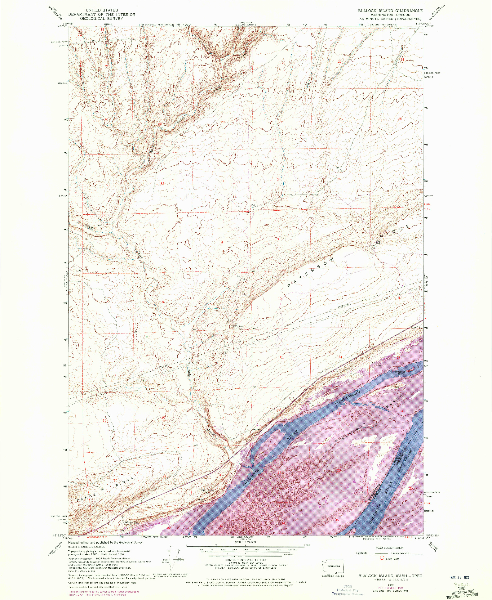 USGS 1:24000-SCALE QUADRANGLE FOR BLALOCK ISLAND, WA 1962