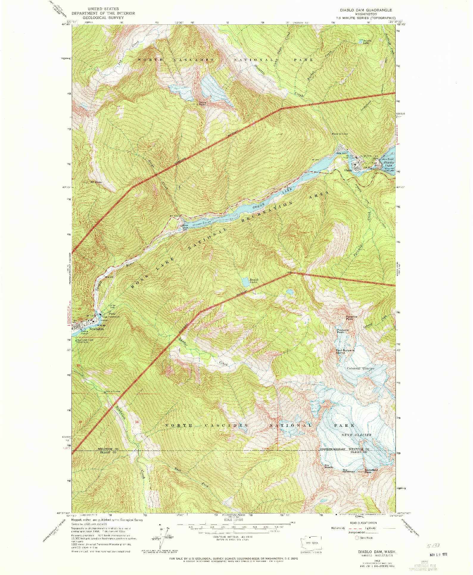 USGS 1:24000-SCALE QUADRANGLE FOR DIABLO DAM, WA 1963