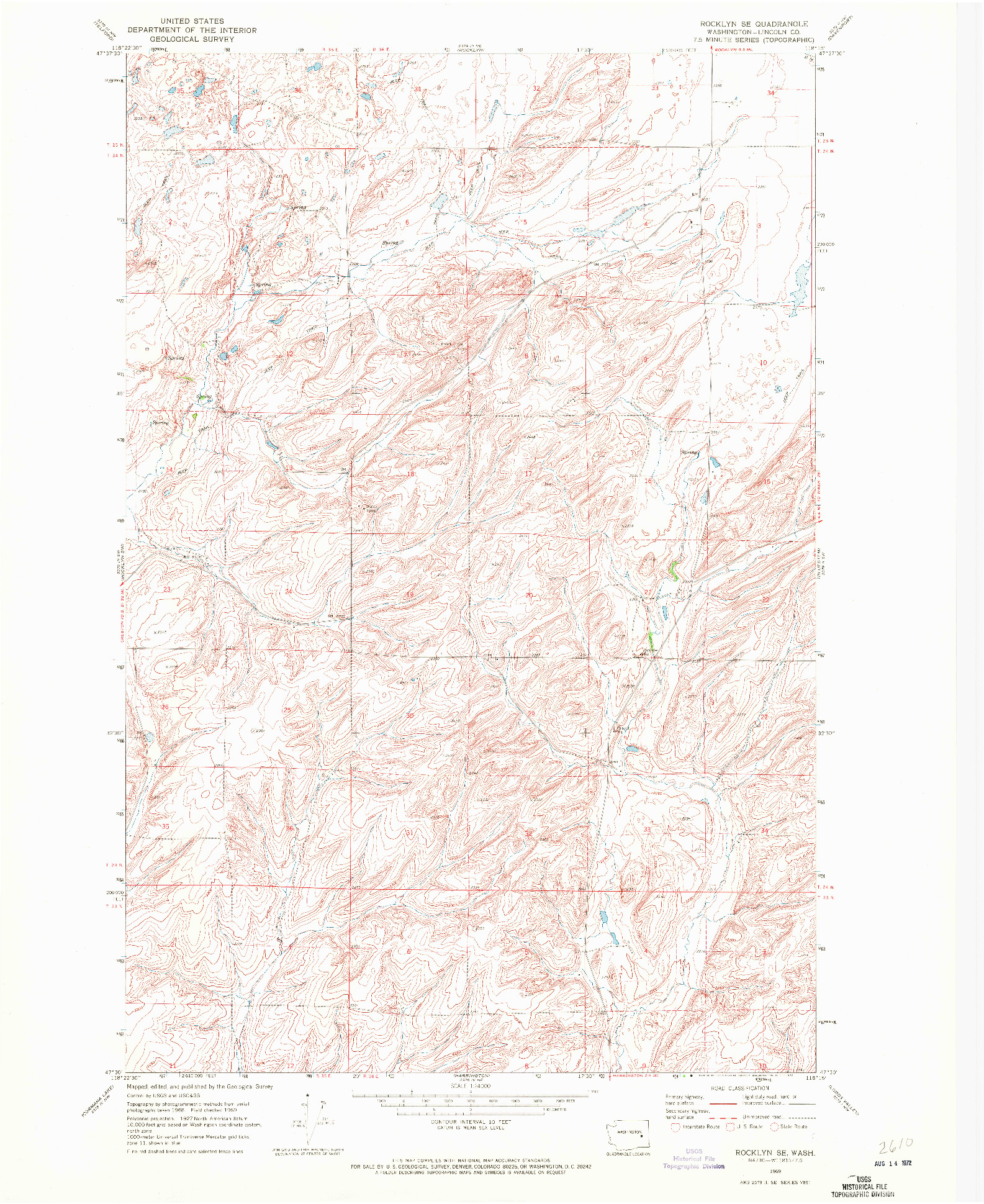 USGS 1:24000-SCALE QUADRANGLE FOR ROCKLYN SE, WA 1969