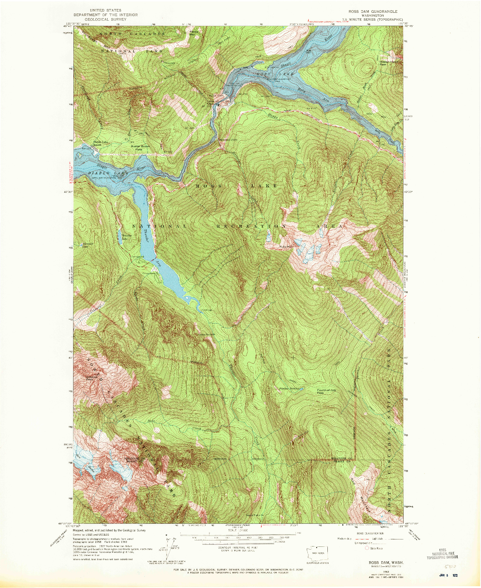USGS 1:24000-SCALE QUADRANGLE FOR ROSS DAM, WA 1963