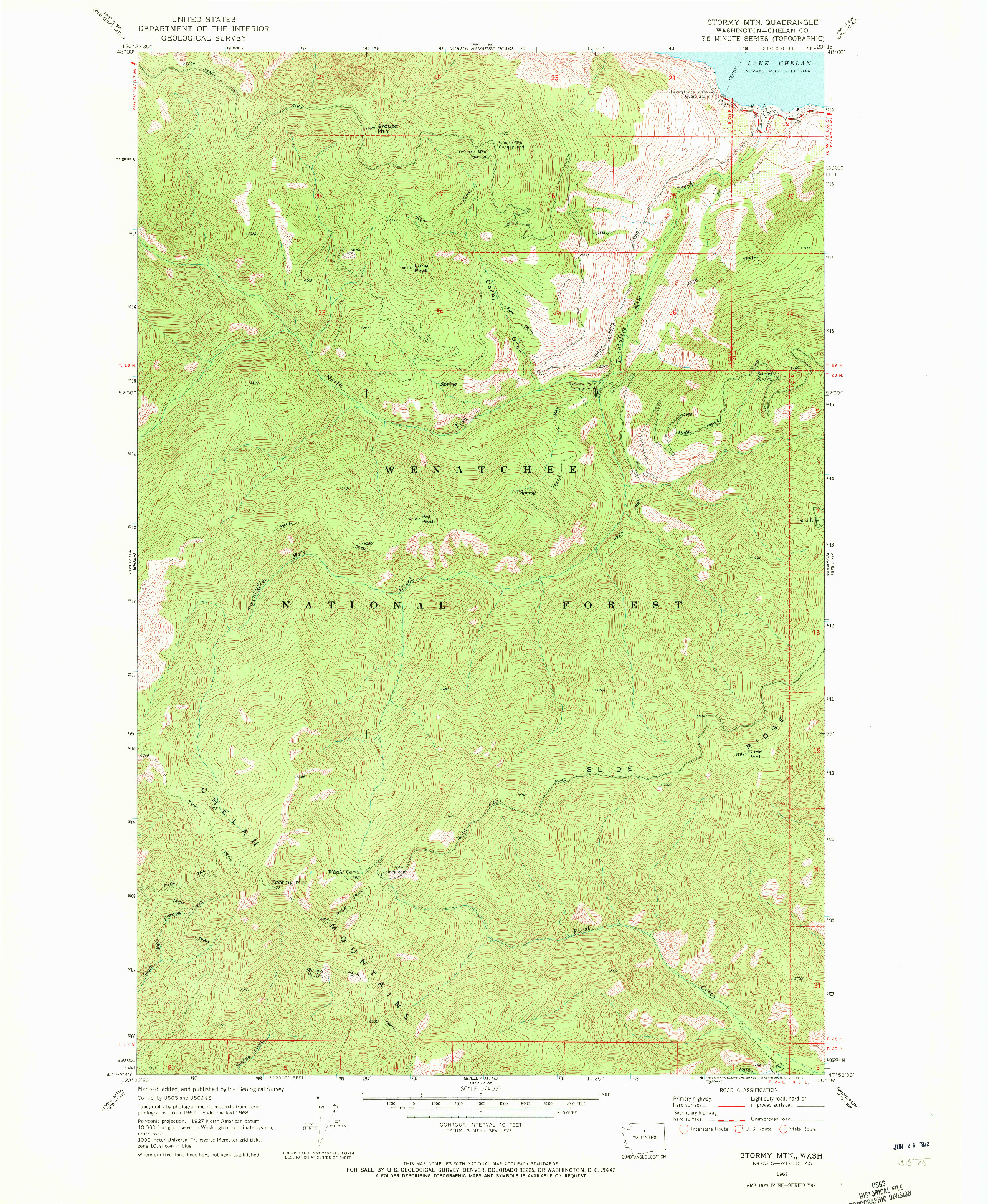 USGS 1:24000-SCALE QUADRANGLE FOR STORMY MTN., WA 1968