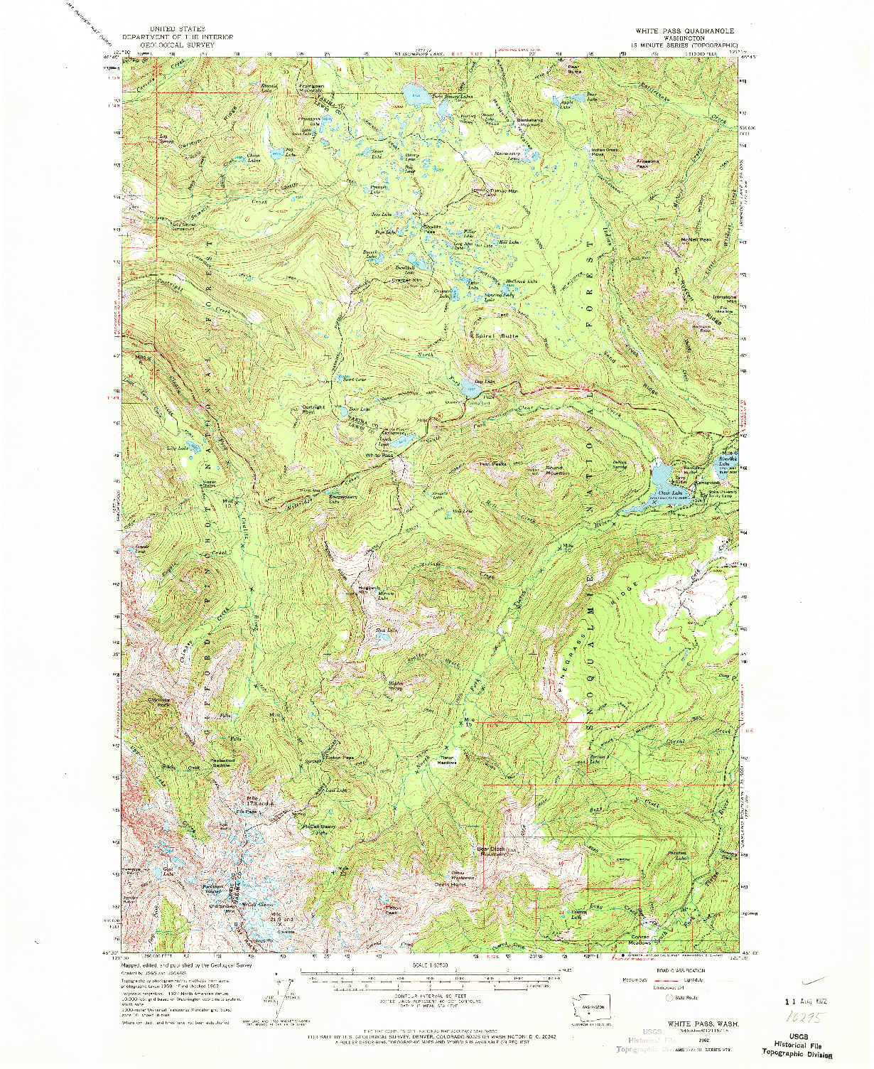USGS 1:62500-SCALE QUADRANGLE FOR WHITE PASS, WA 1962