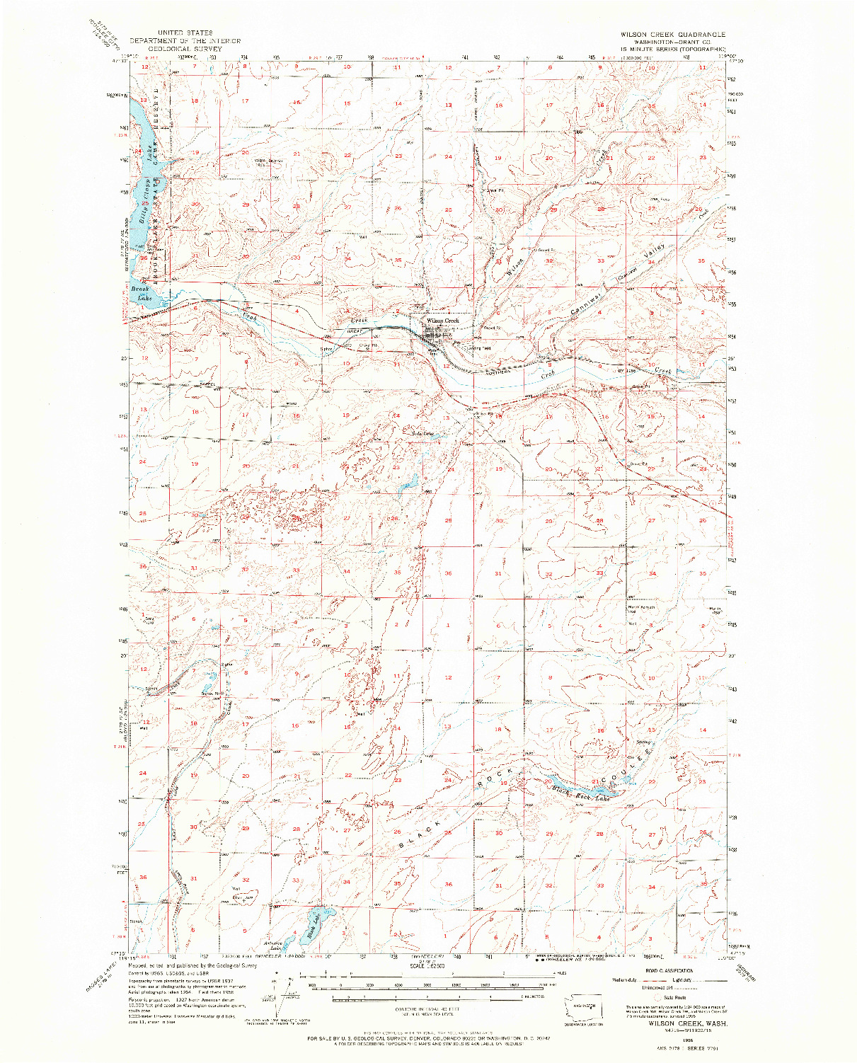USGS 1:62500-SCALE QUADRANGLE FOR WILMONT CREEK, WA 1956