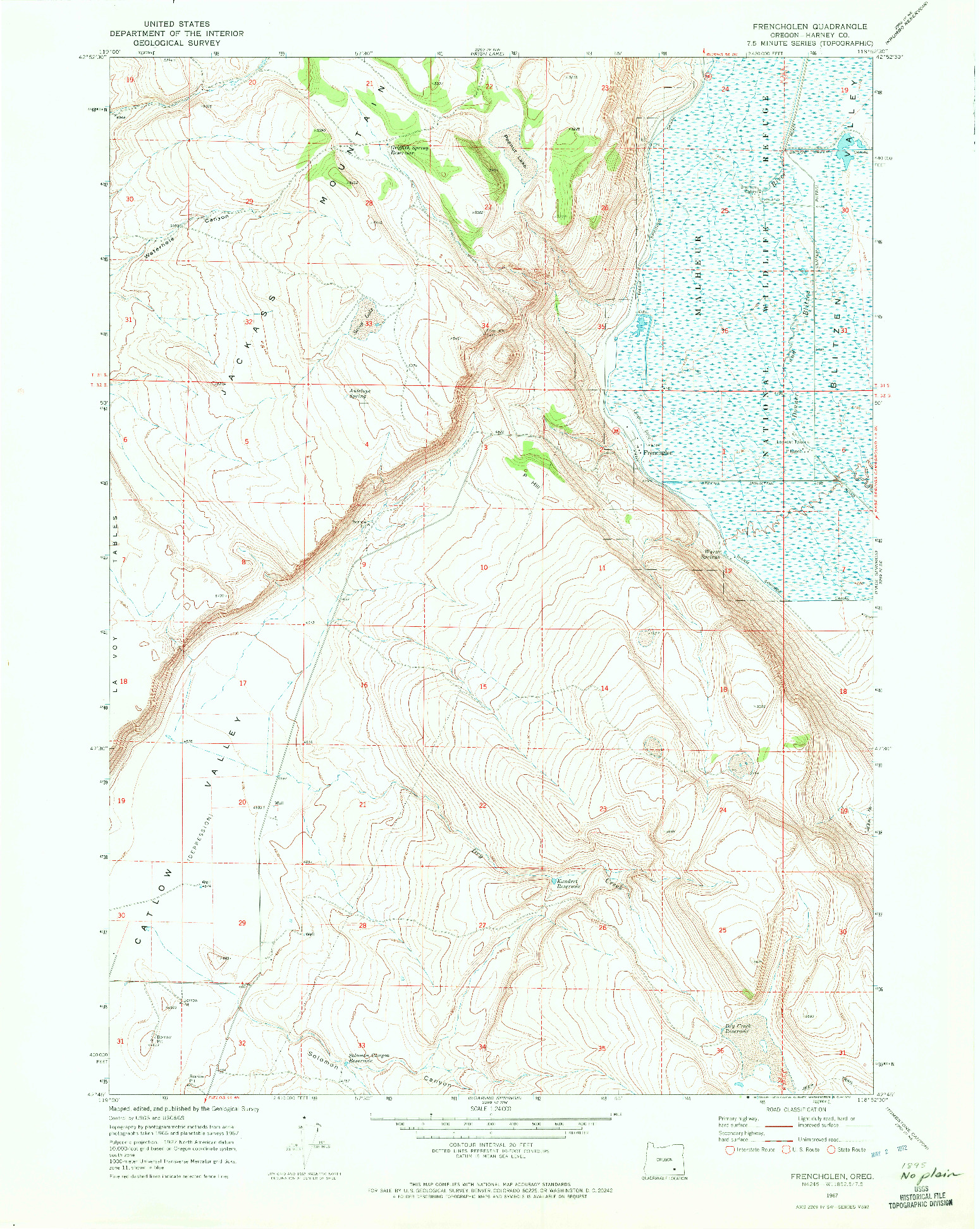 USGS 1:24000-SCALE QUADRANGLE FOR FRENCHGLEN, OR 1967