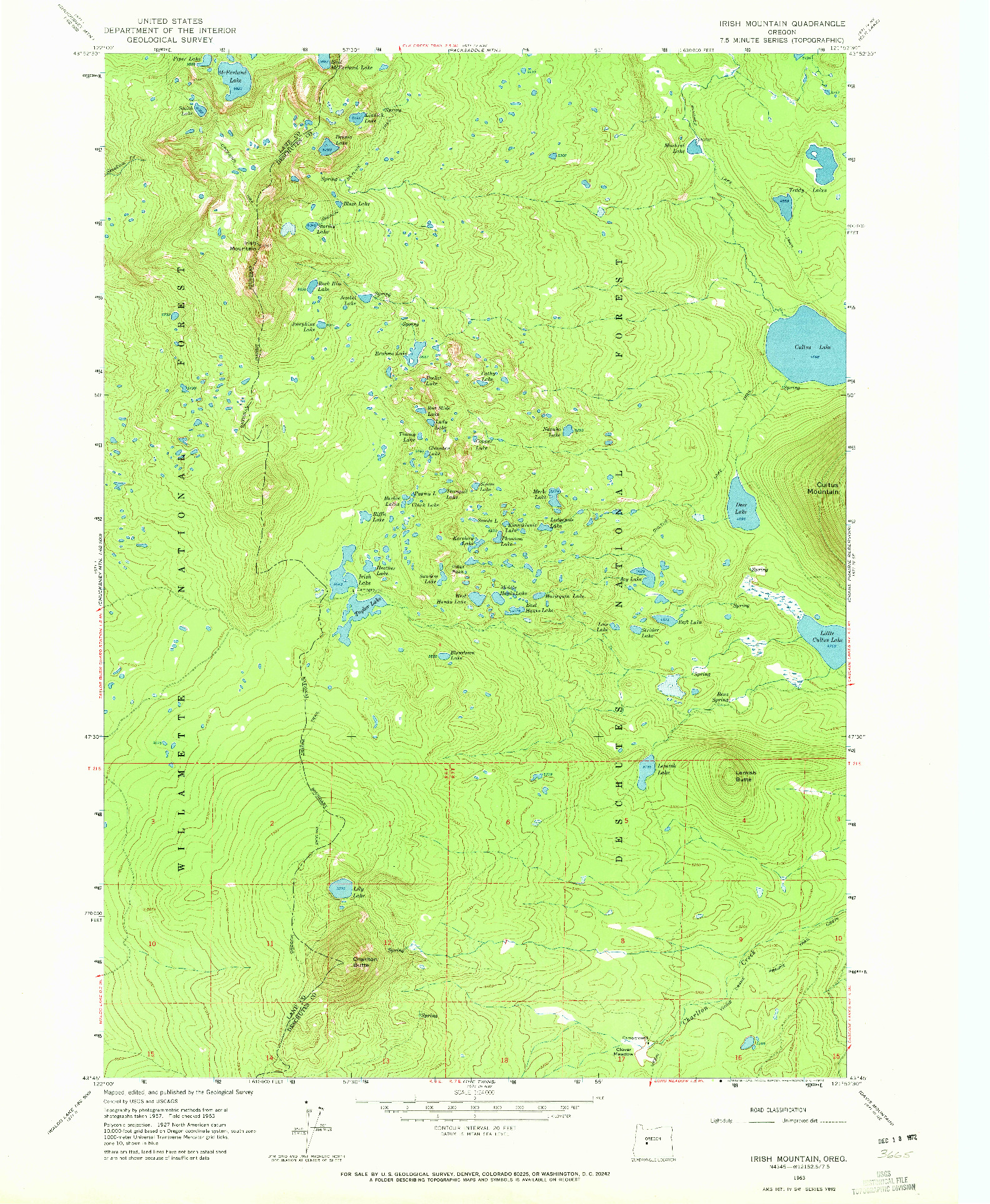 USGS 1:24000-SCALE QUADRANGLE FOR IRISH MOUNTAIN, OR 1963