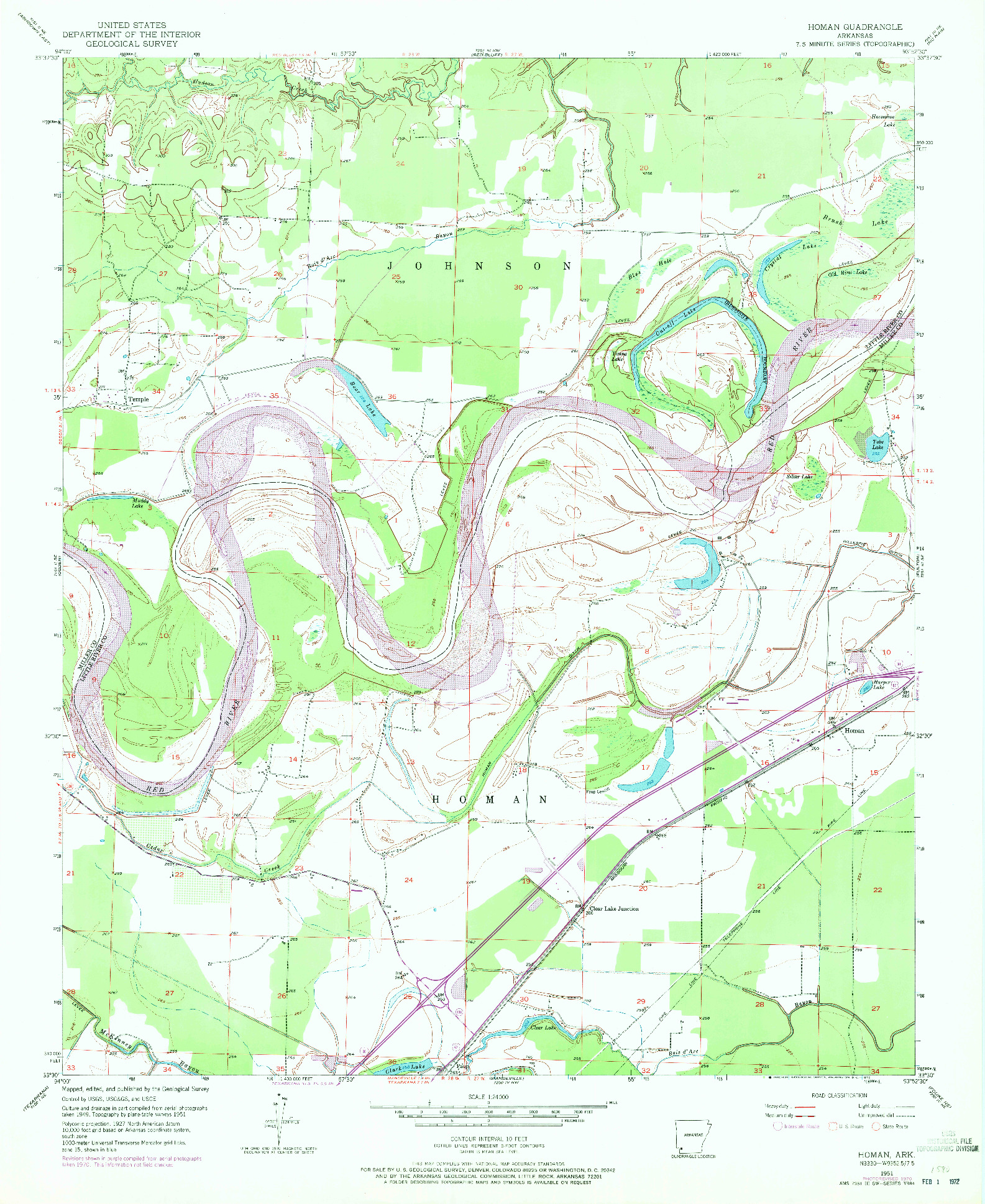 USGS 1:24000-SCALE QUADRANGLE FOR HOMAN, AR 1951