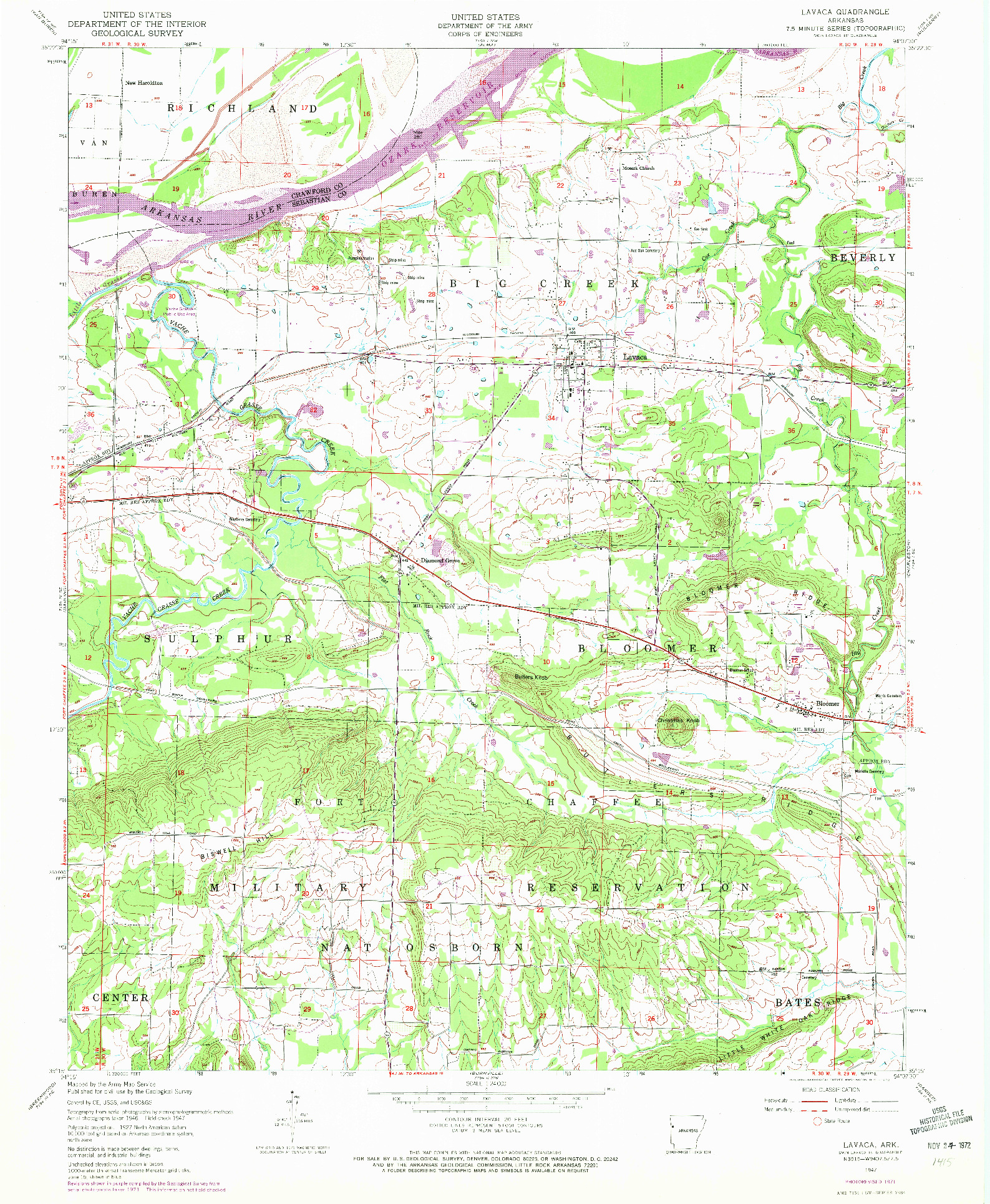 USGS 1:24000-SCALE QUADRANGLE FOR LAVACA, AR 1947