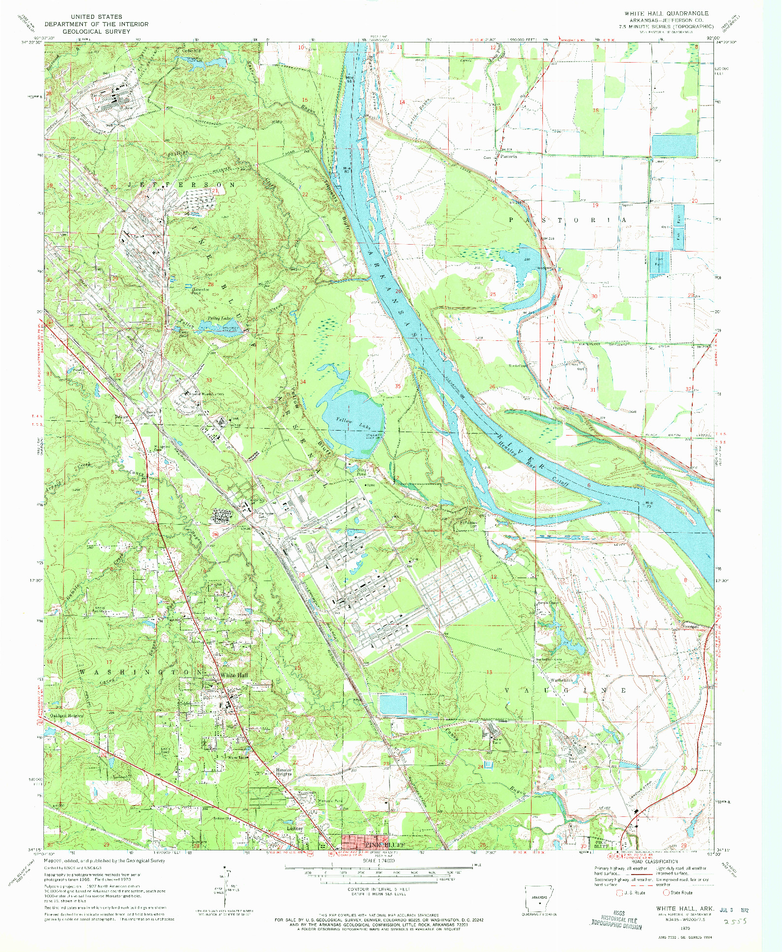 USGS 1:24000-SCALE QUADRANGLE FOR WHITE HALL, AR 1970