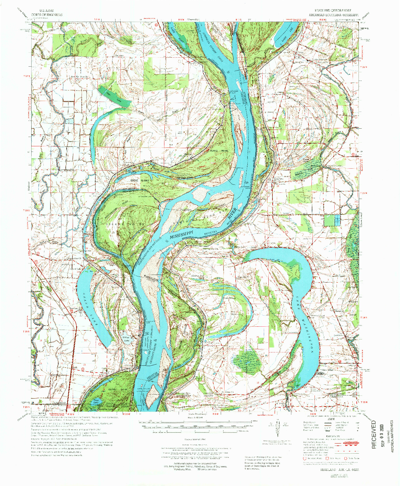 USGS 1:62500-SCALE QUADRANGLE FOR READLAND, AR 1972