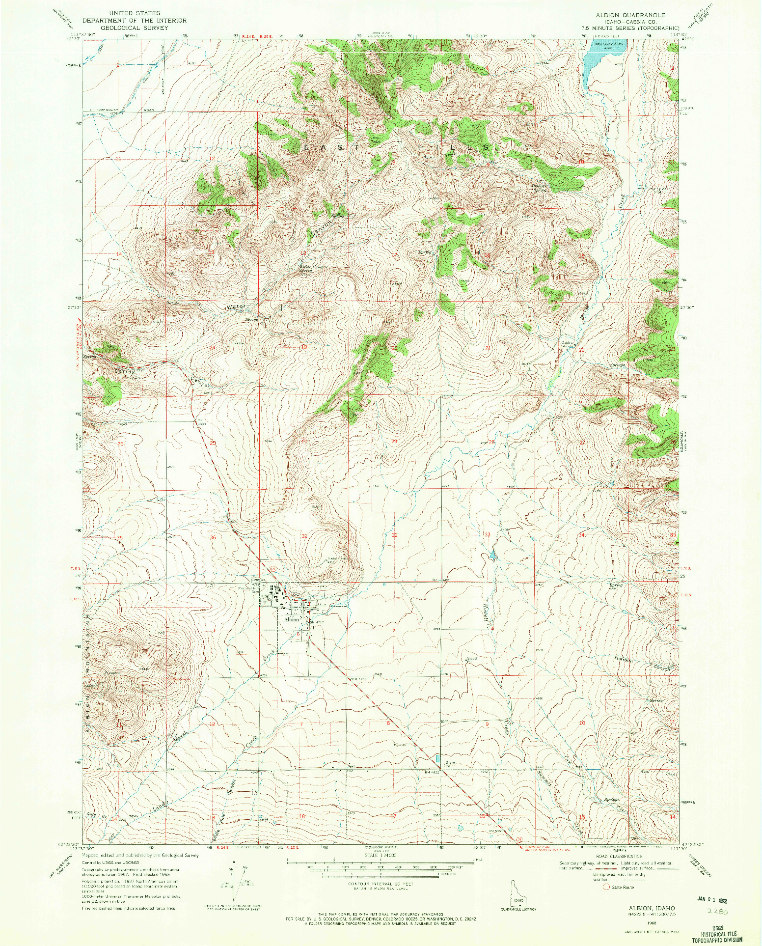 USGS 1:24000-SCALE QUADRANGLE FOR ALBION, ID 1968