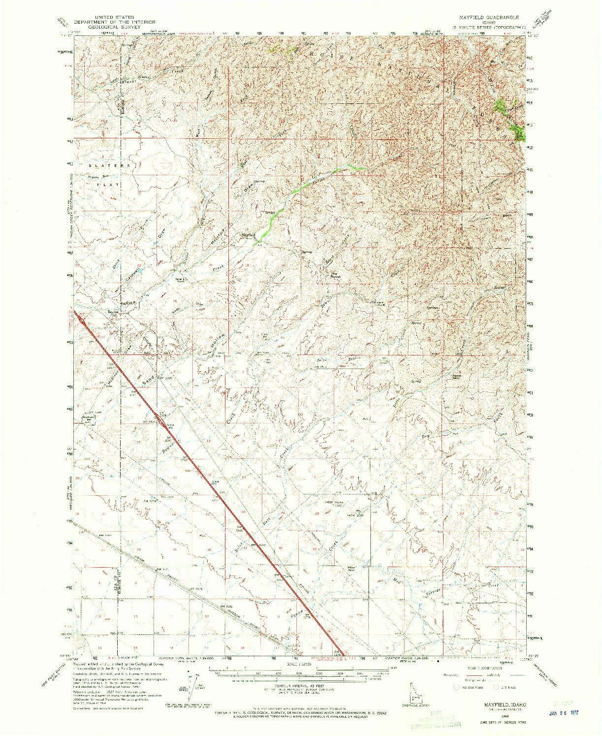 USGS 1:62500-SCALE QUADRANGLE FOR MAYFIELD, ID 1960