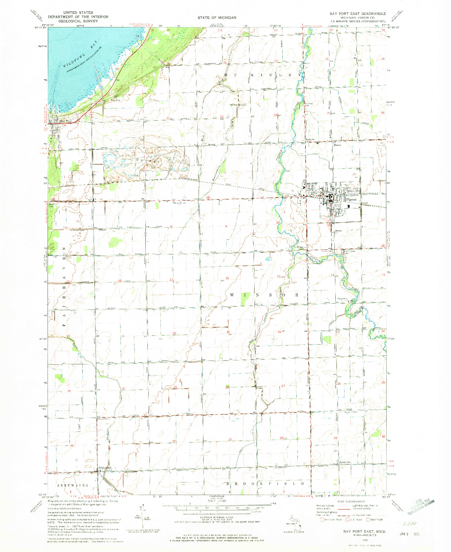 USGS 1:24000-SCALE QUADRANGLE FOR BAY PORT EAST, MI 1970