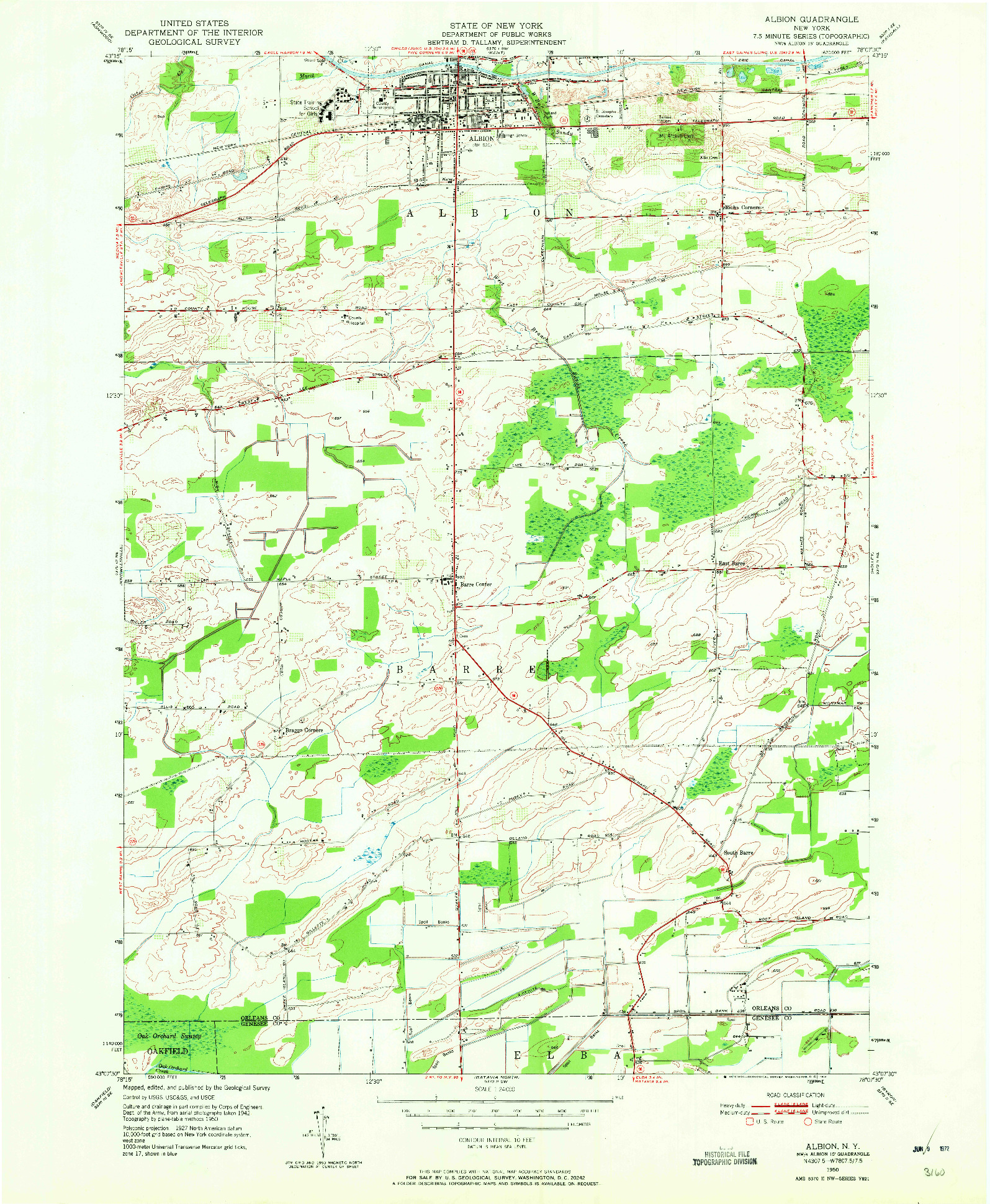 USGS 1:24000-SCALE QUADRANGLE FOR ALBION, NY 1950