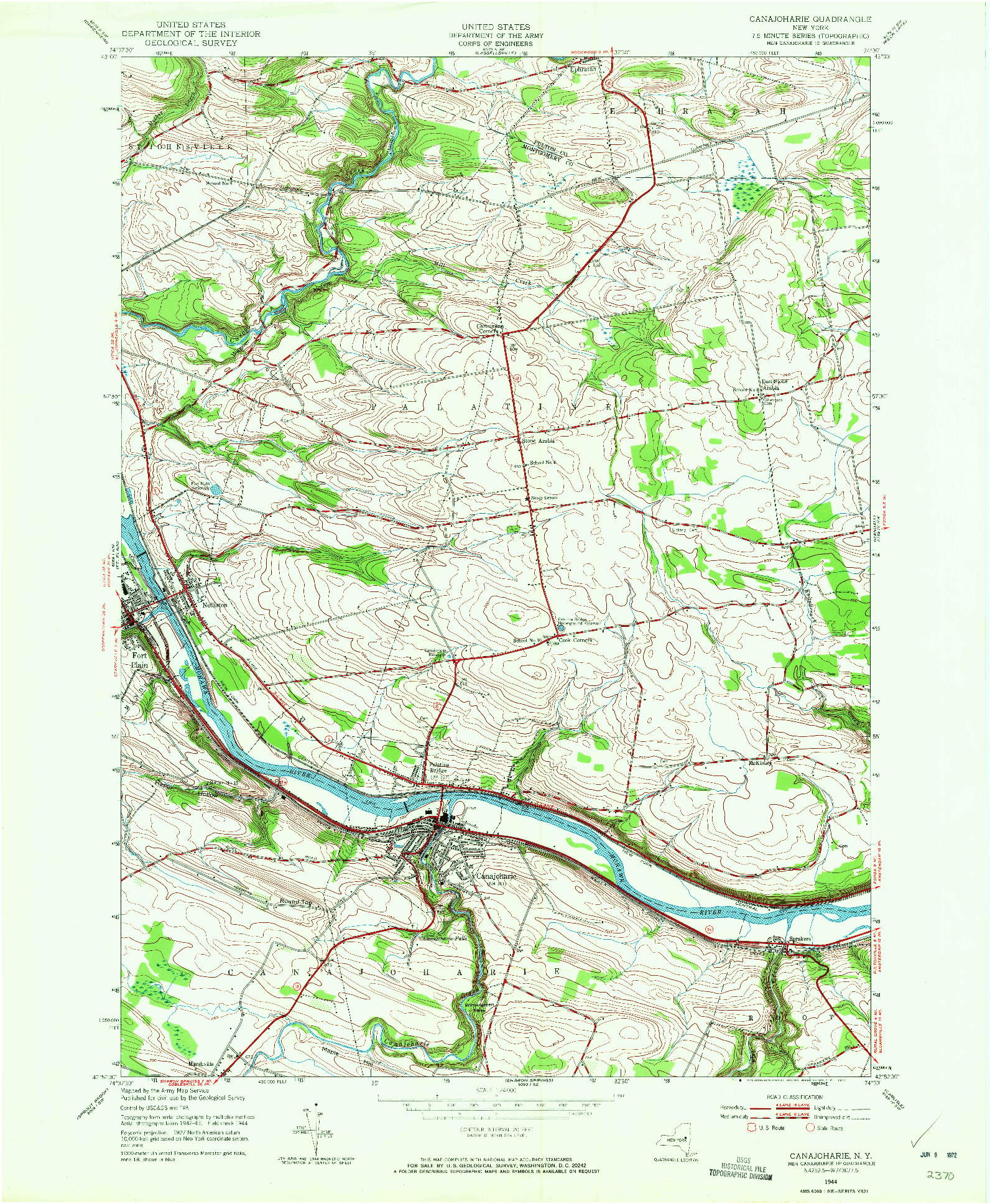 USGS 1:24000-SCALE QUADRANGLE FOR CANAJOHARIE, NY 1944