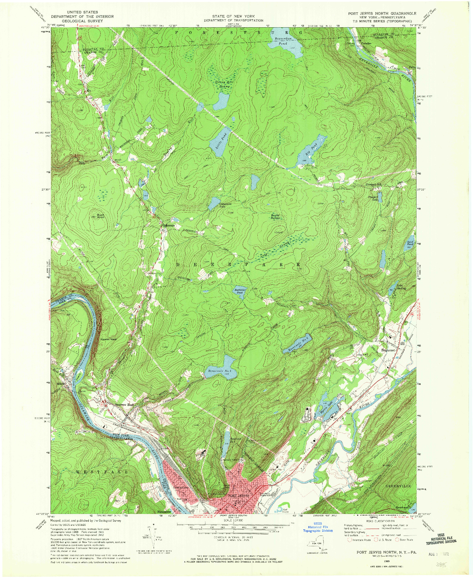 USGS 1:24000-SCALE QUADRANGLE FOR PORT JERVIS NORTH, NY 1969