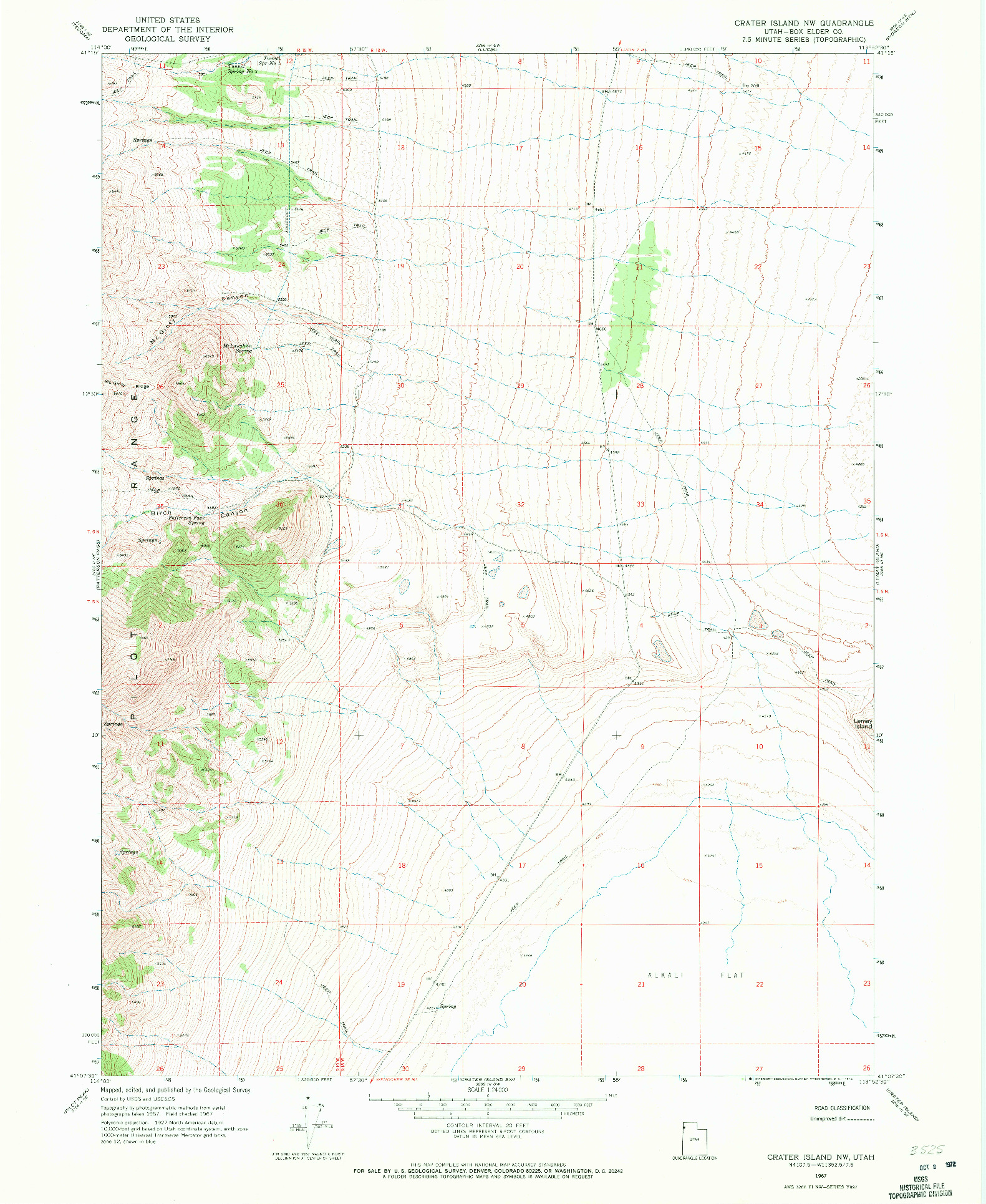 USGS 1:24000-SCALE QUADRANGLE FOR CRATER ISLAND NW, UT 1967