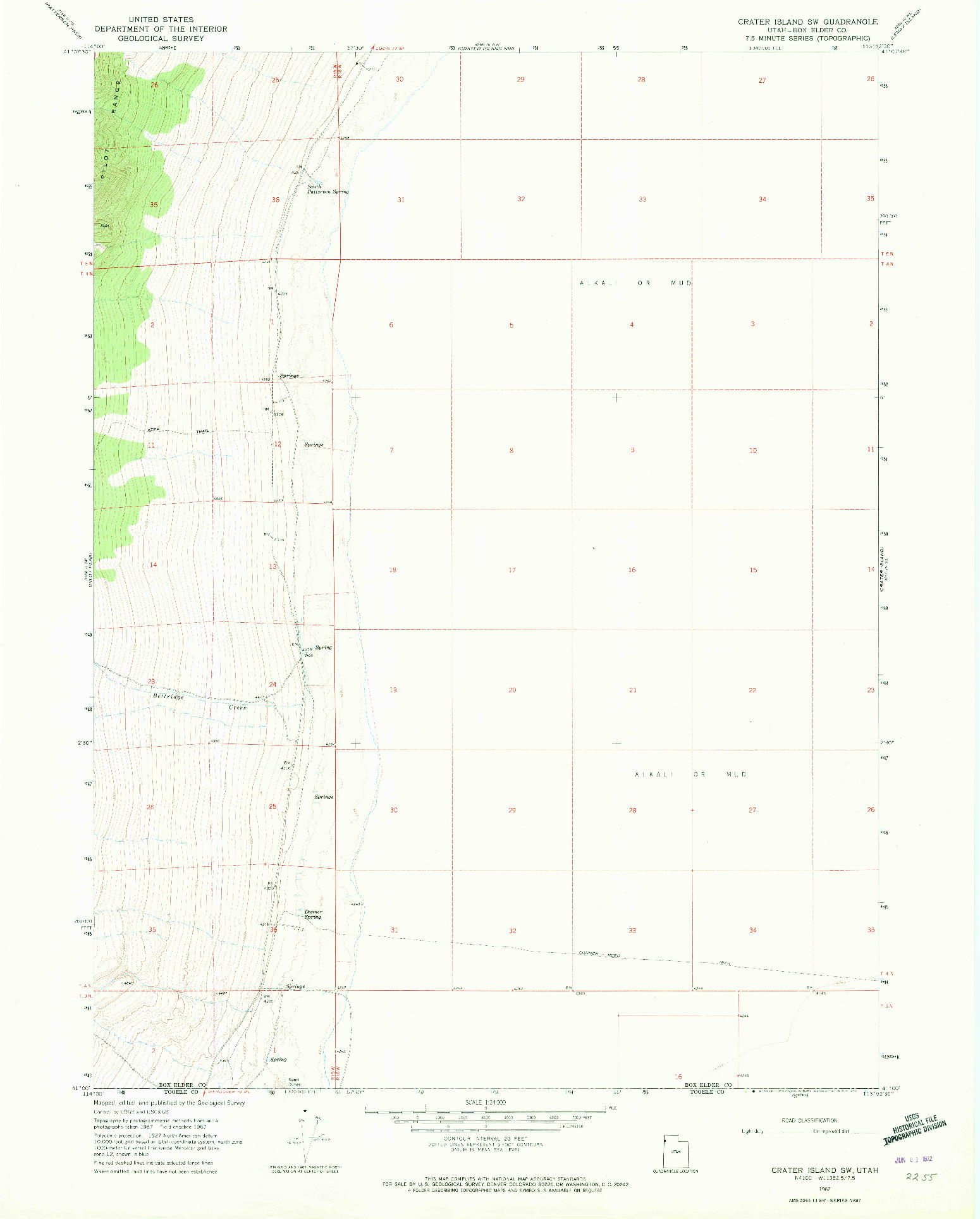 USGS 1:24000-SCALE QUADRANGLE FOR CRATER ISLAND SW, UT 1967