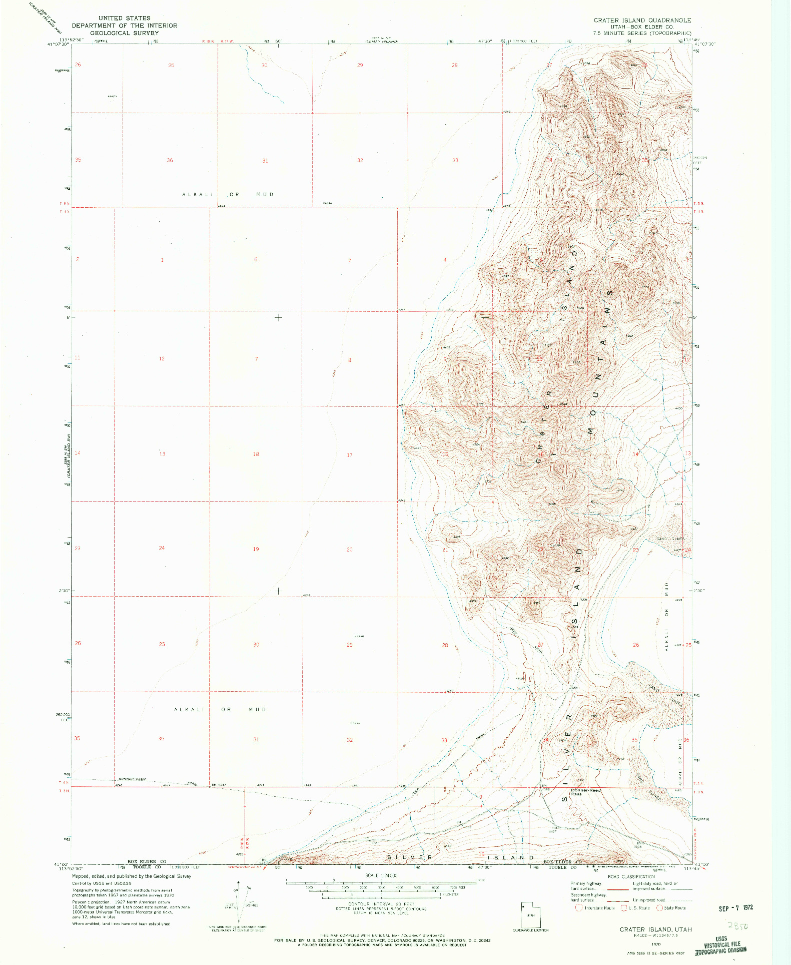 USGS 1:24000-SCALE QUADRANGLE FOR CRATER ISLAND, UT 1970