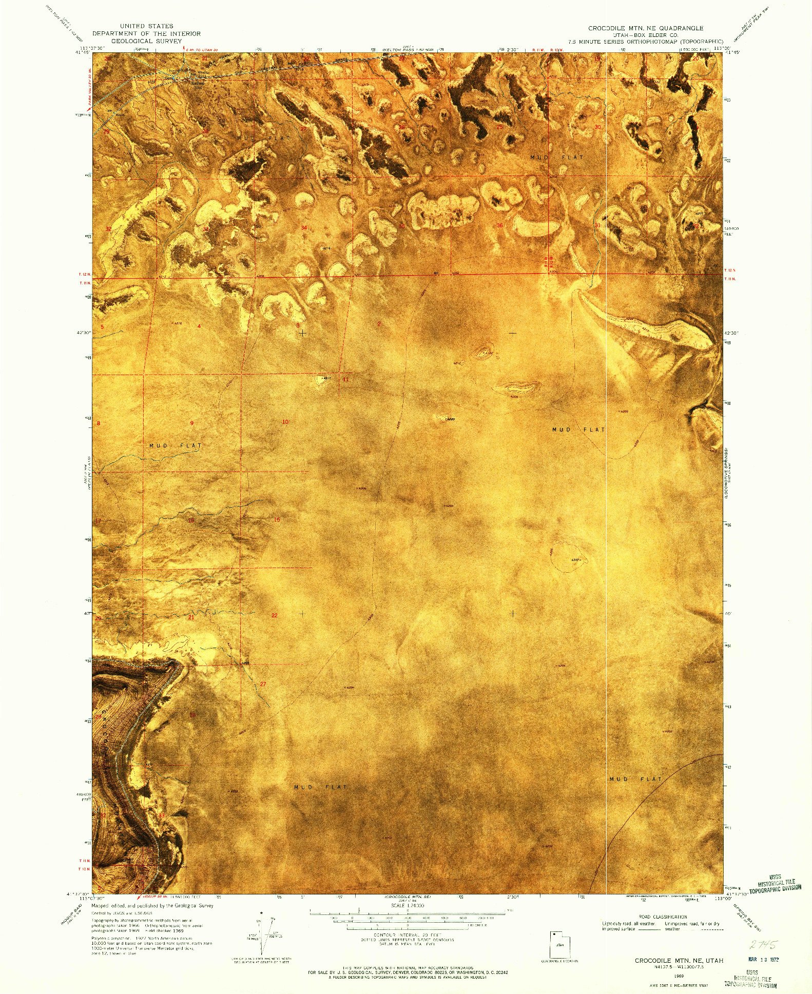 USGS 1:24000-SCALE QUADRANGLE FOR CROCODILE MTN NE, UT 1969