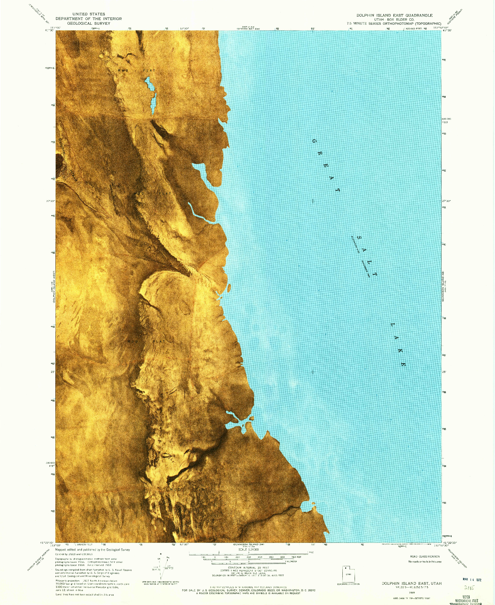 USGS 1:24000-SCALE QUADRANGLE FOR DOLPHIN ISLAND EAST, UT 1969