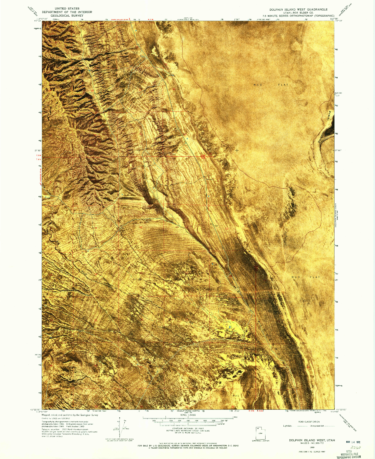 USGS 1:24000-SCALE QUADRANGLE FOR DOLPHIN ISLAND WEST, UT 1969
