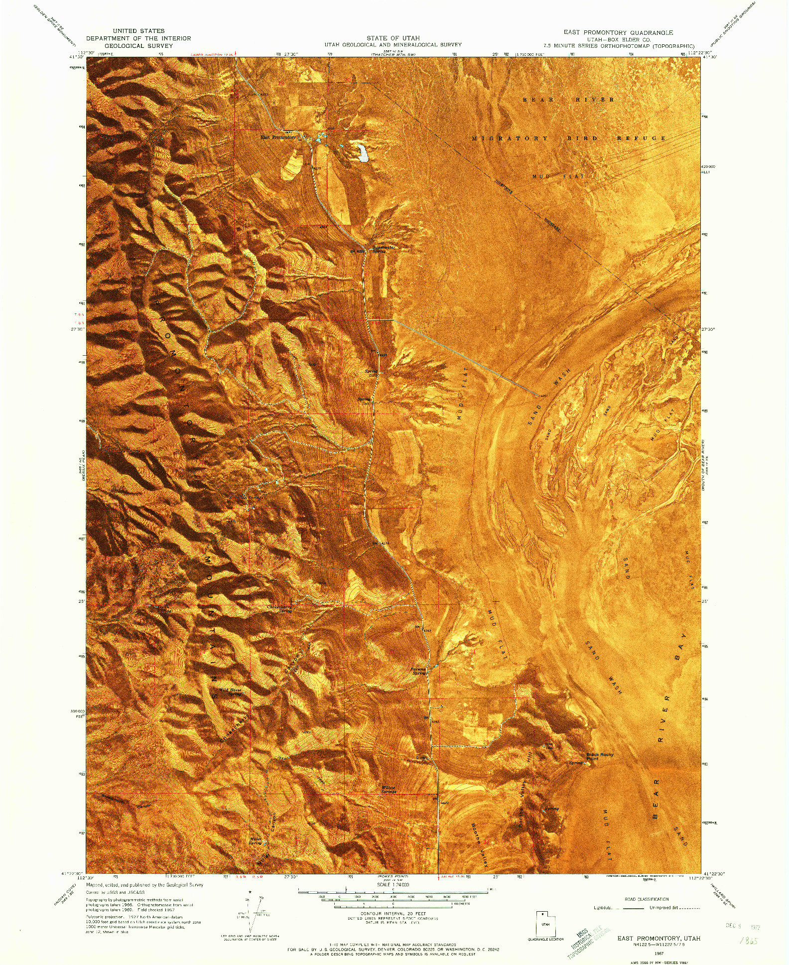 USGS 1:24000-SCALE QUADRANGLE FOR EAST PROMONTORY, UT 1967