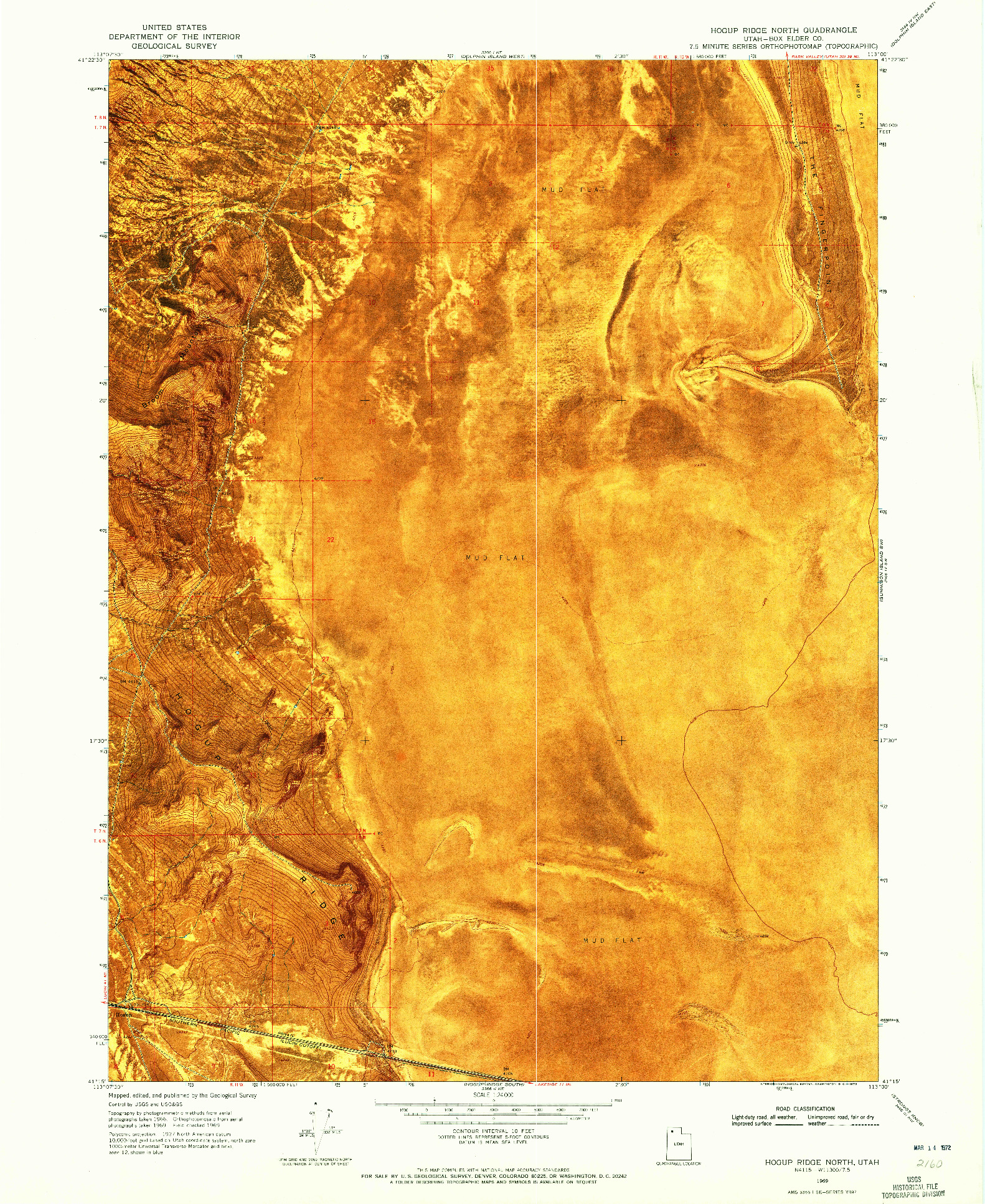 USGS 1:24000-SCALE QUADRANGLE FOR HOGUP RIDGE NORTH, UT 1969