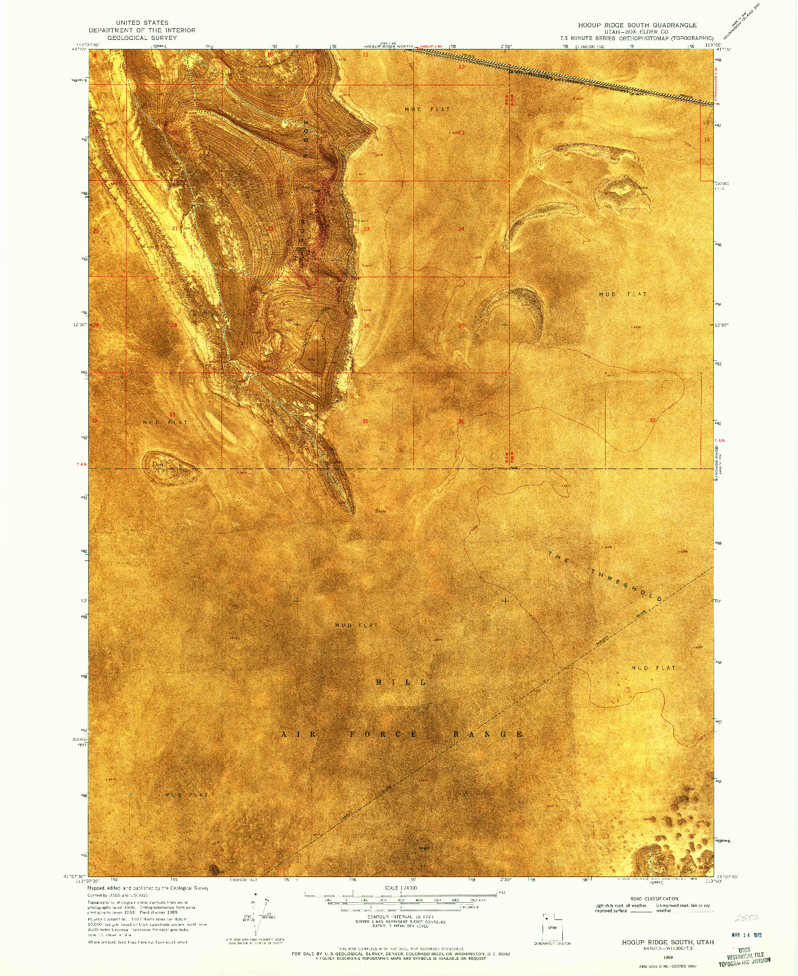 USGS 1:24000-SCALE QUADRANGLE FOR HOGUP RIDGE SOUTH, UT 1969