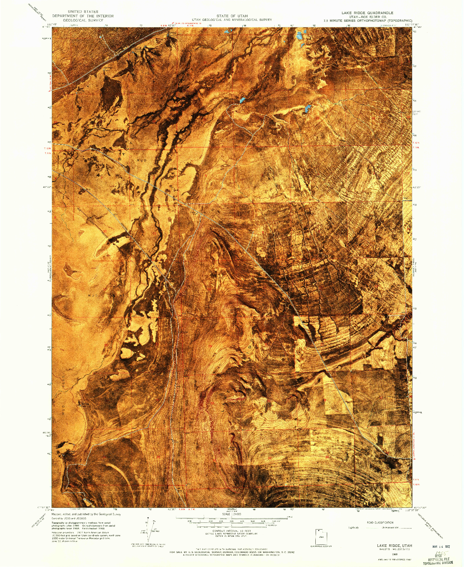 USGS 1:24000-SCALE QUADRANGLE FOR LAKE RIDGE, UT 1968