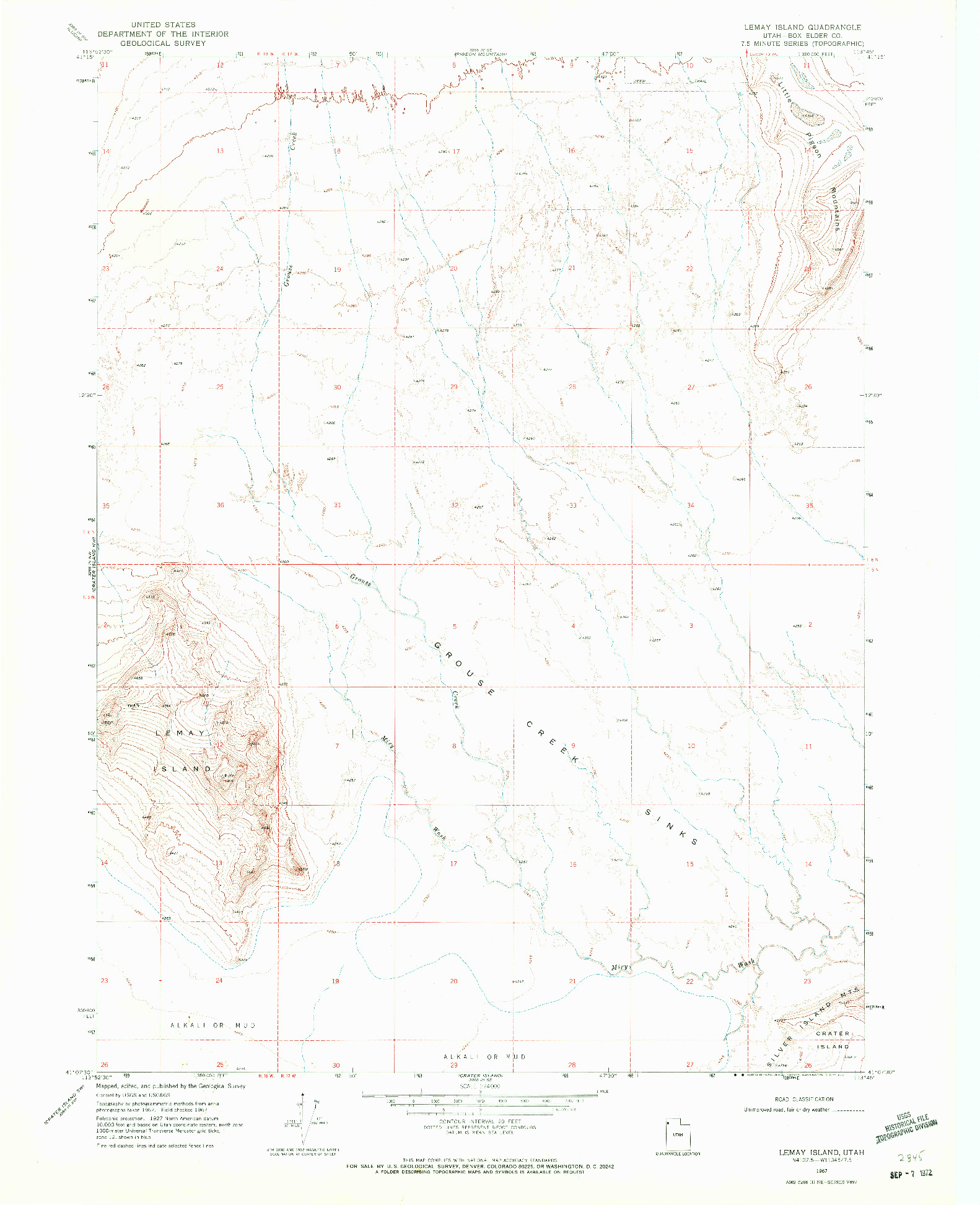 USGS 1:24000-SCALE QUADRANGLE FOR LEMAY ISLAND, UT 1967