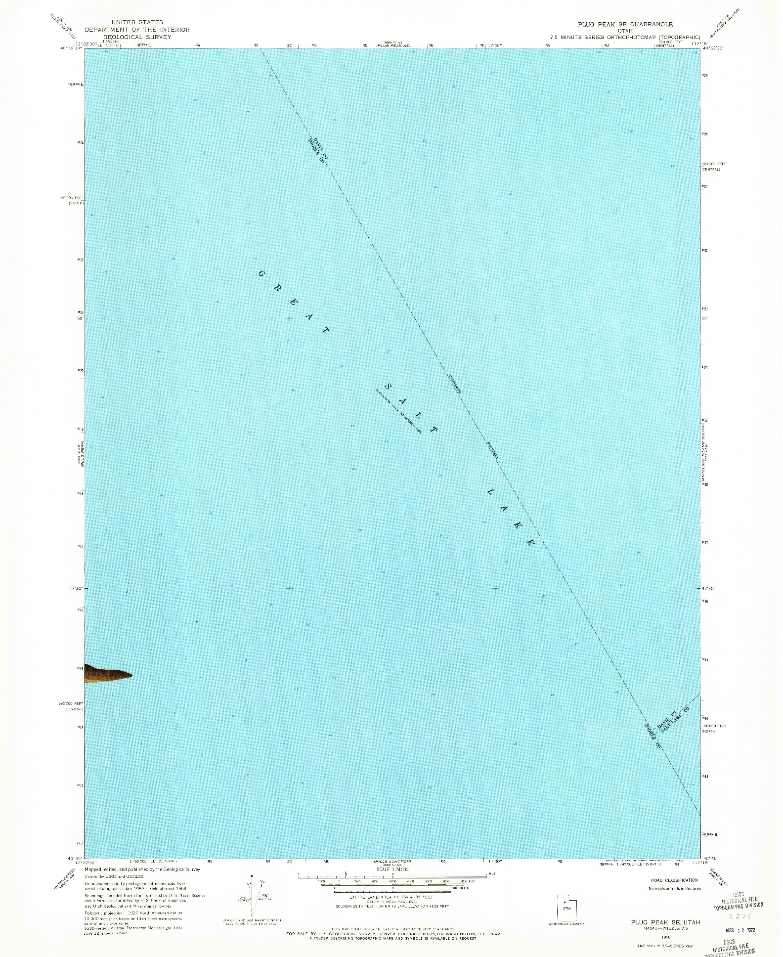 USGS 1:24000-SCALE QUADRANGLE FOR PLUG PEAK SE, UT 1968