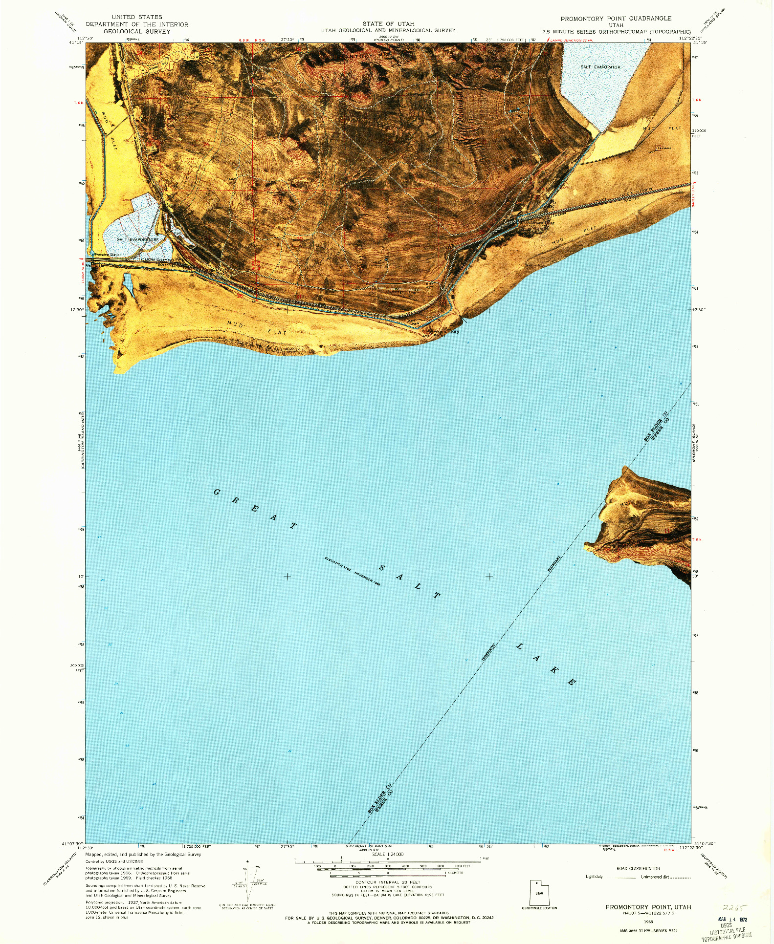 USGS 1:24000-SCALE QUADRANGLE FOR PROMONTORY POINT, UT 1968