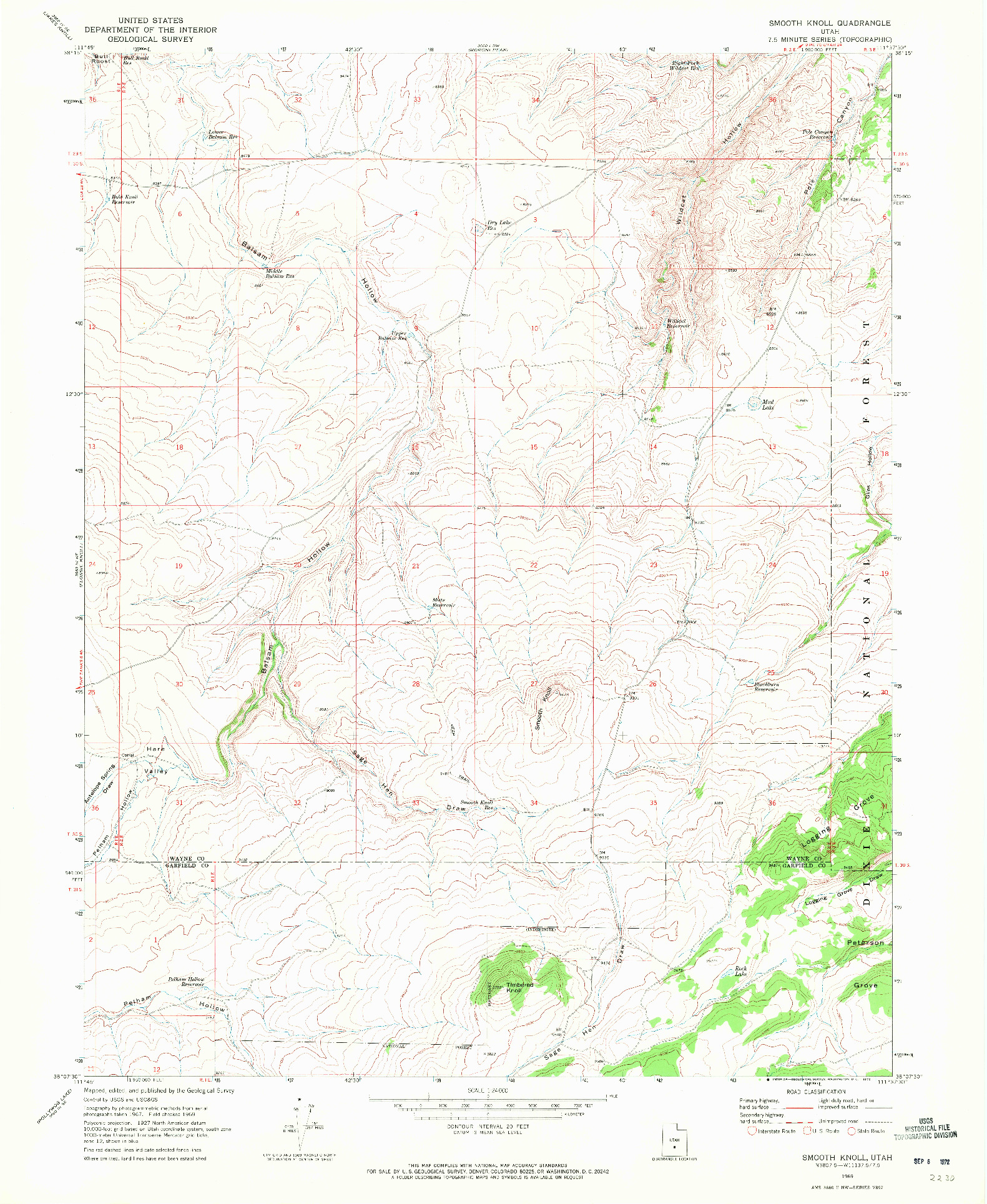 USGS 1:24000-SCALE QUADRANGLE FOR SMOOTH KNOLL, UT 1969