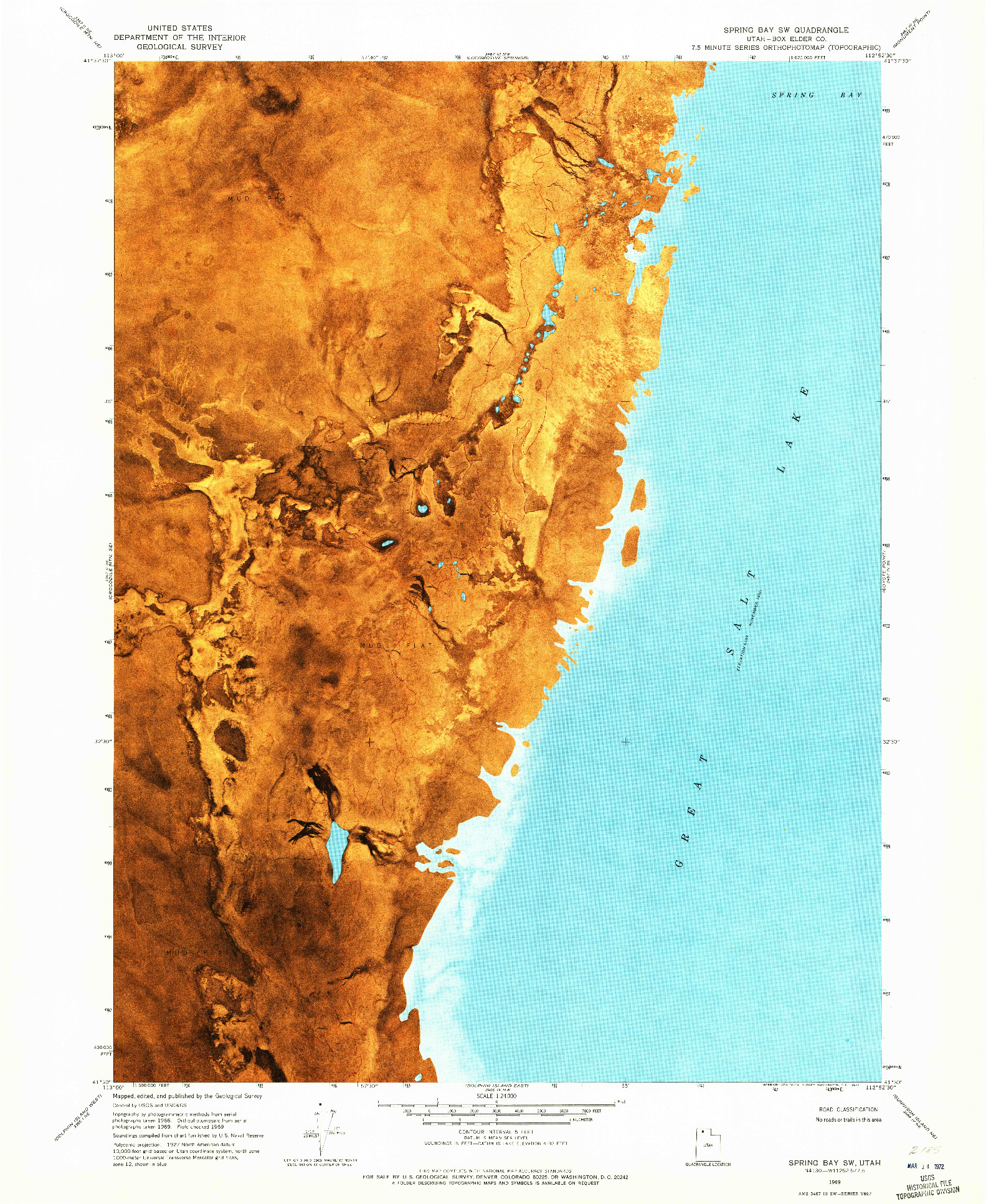 USGS 1:24000-SCALE QUADRANGLE FOR SPRING BAY SW, UT 1969
