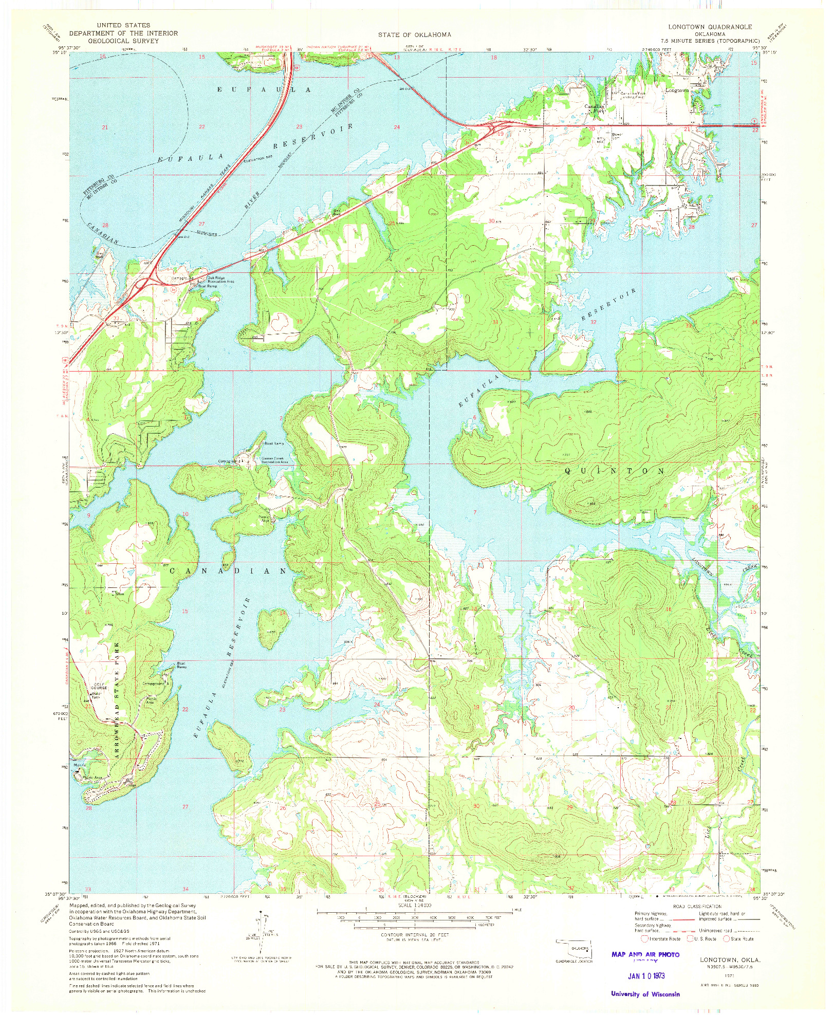 USGS 1:24000-SCALE QUADRANGLE FOR LONGTOWN, OK 1971